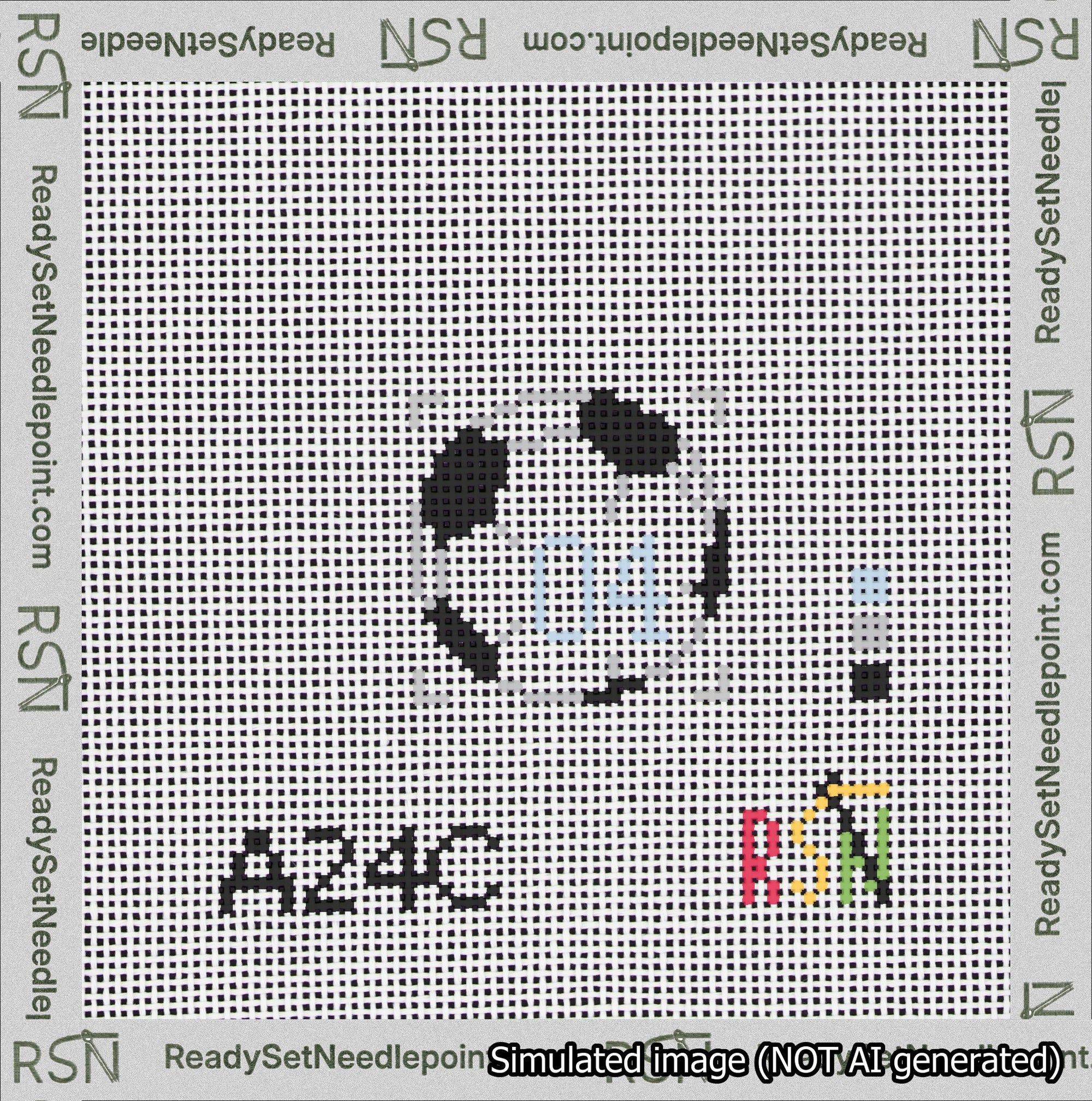 Soccer Ball Bag Charm Light Blue 0-49 Needlepoint Canvas Design