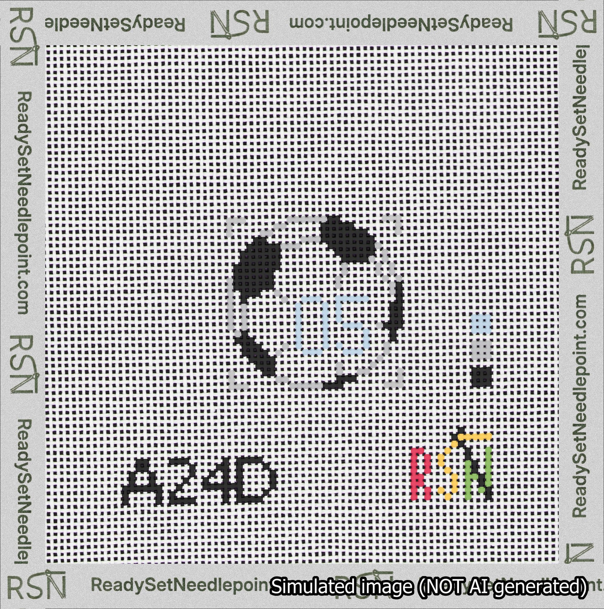 Soccer Ball Bag Charm Light Blue 0-49 Needlepoint Canvas Design