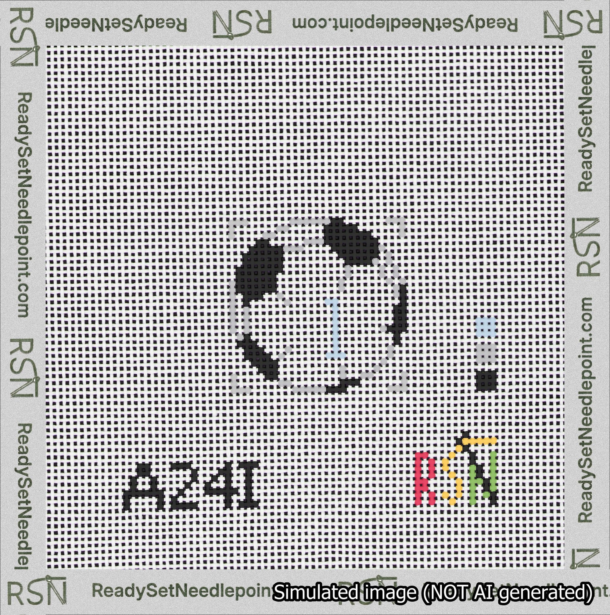 Soccer Ball Bag Charm Light Blue 0-49 Needlepoint Canvas Design