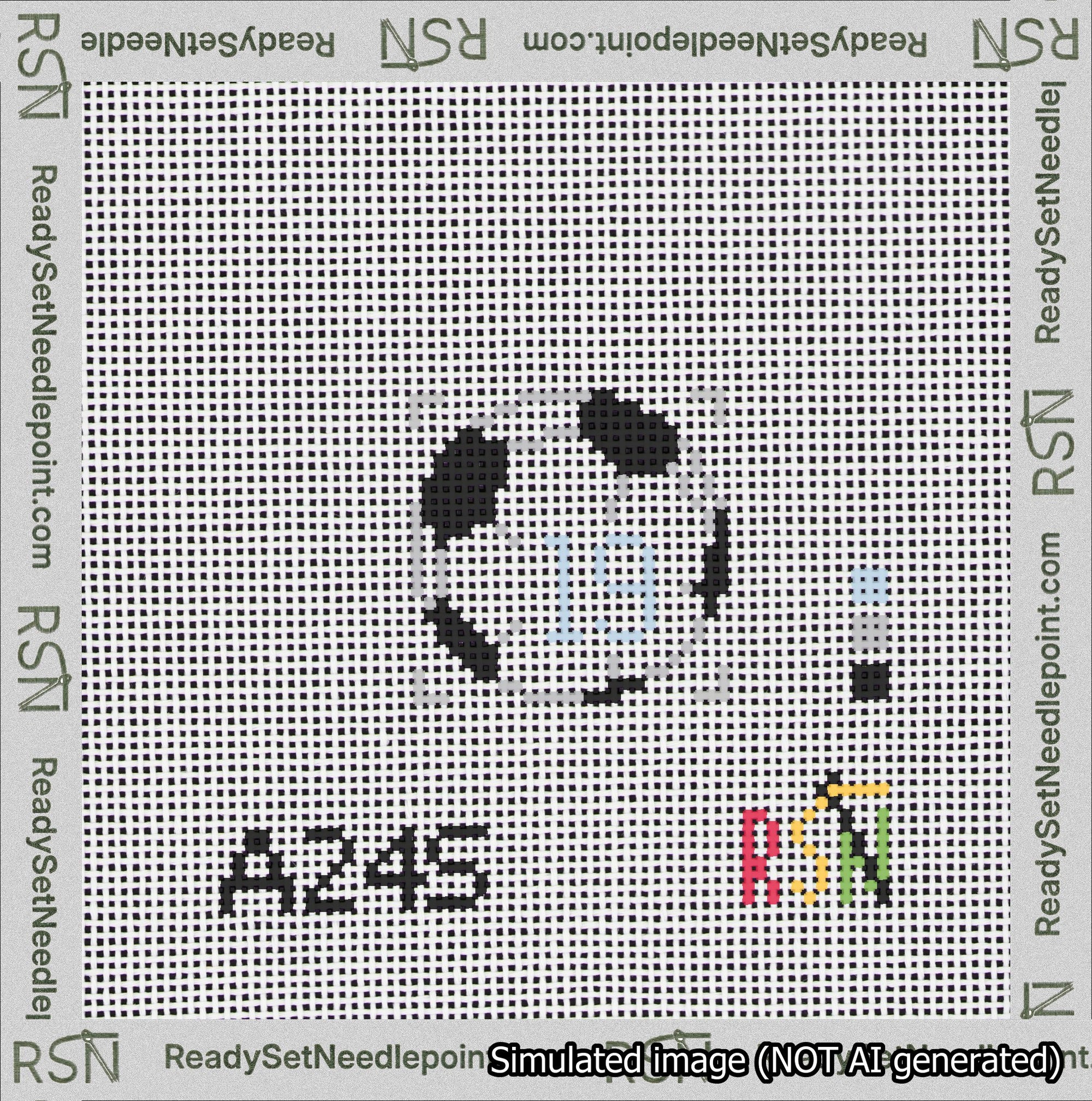 Soccer Ball Bag Charm Light Blue 0-49 Needlepoint Canvas Design