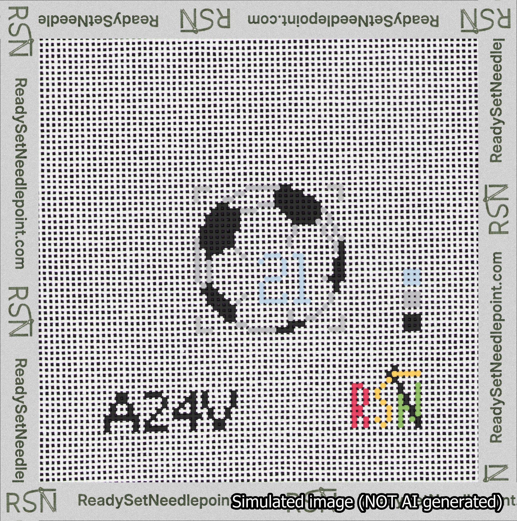 Soccer Ball Bag Charm Light Blue 0-49 Needlepoint Canvas Design