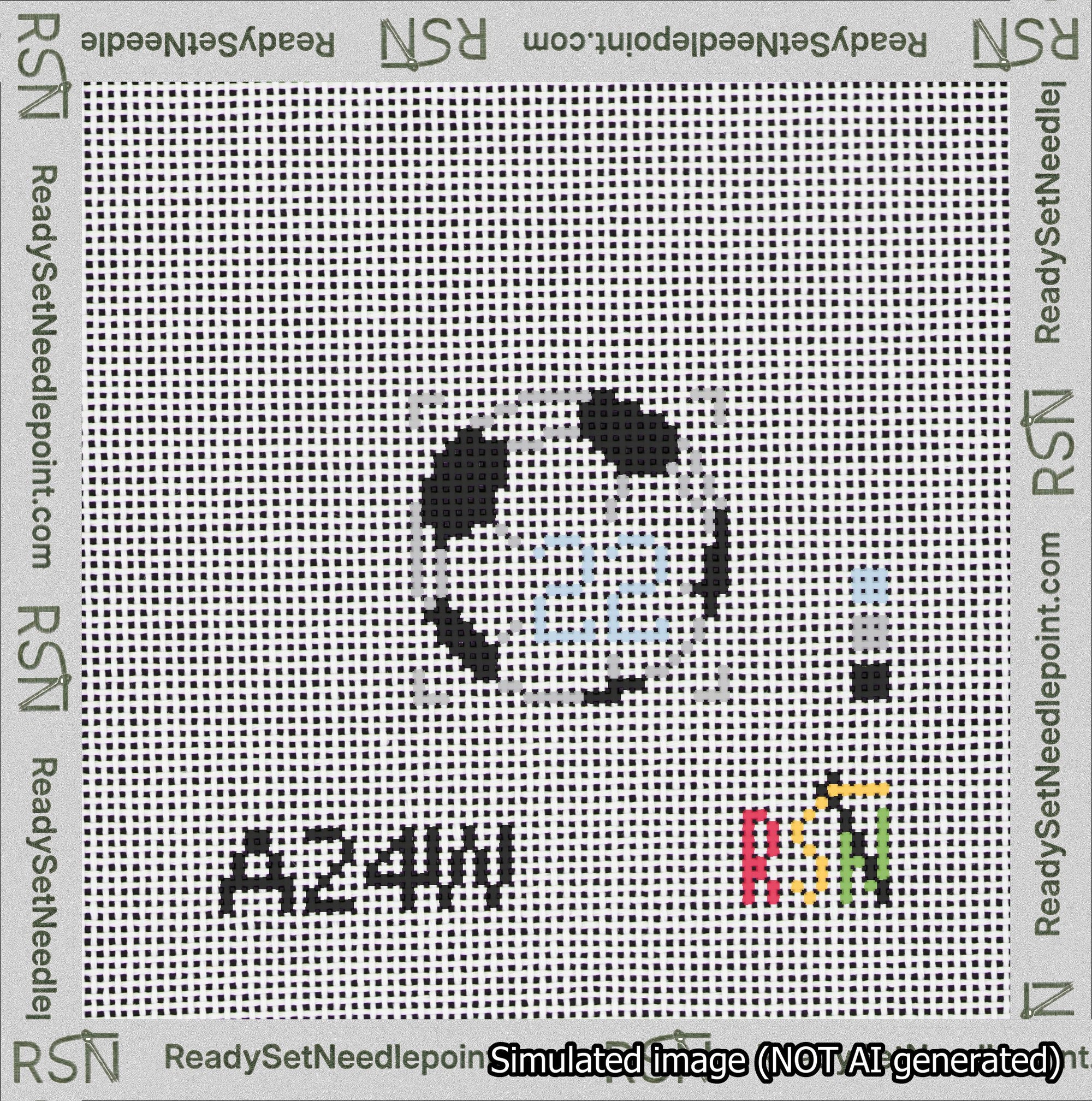 Soccer Ball Bag Charm Light Blue 0-49 Needlepoint Canvas Design