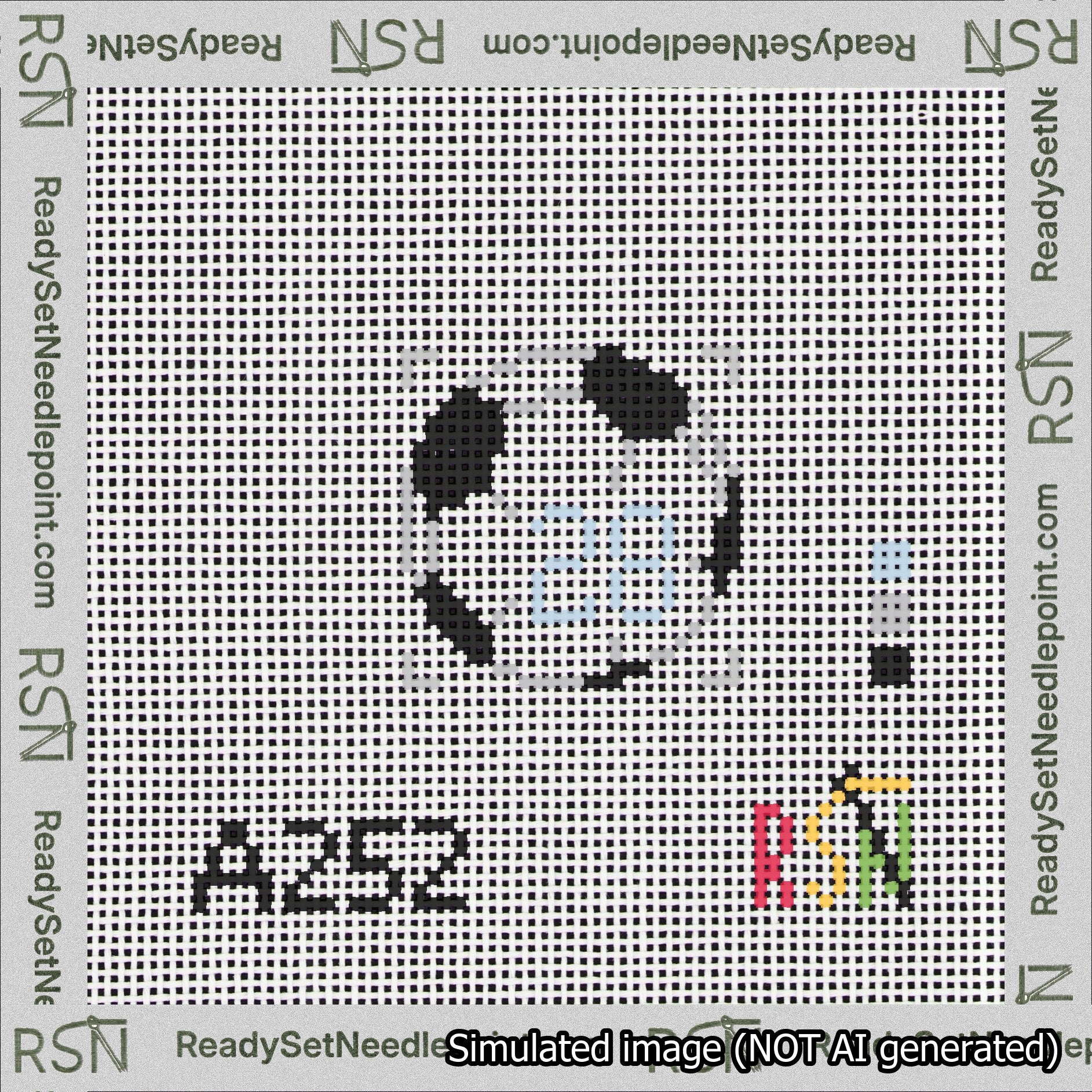 Soccer Ball Bag Charm Light Blue 0-49 Needlepoint Canvas Design