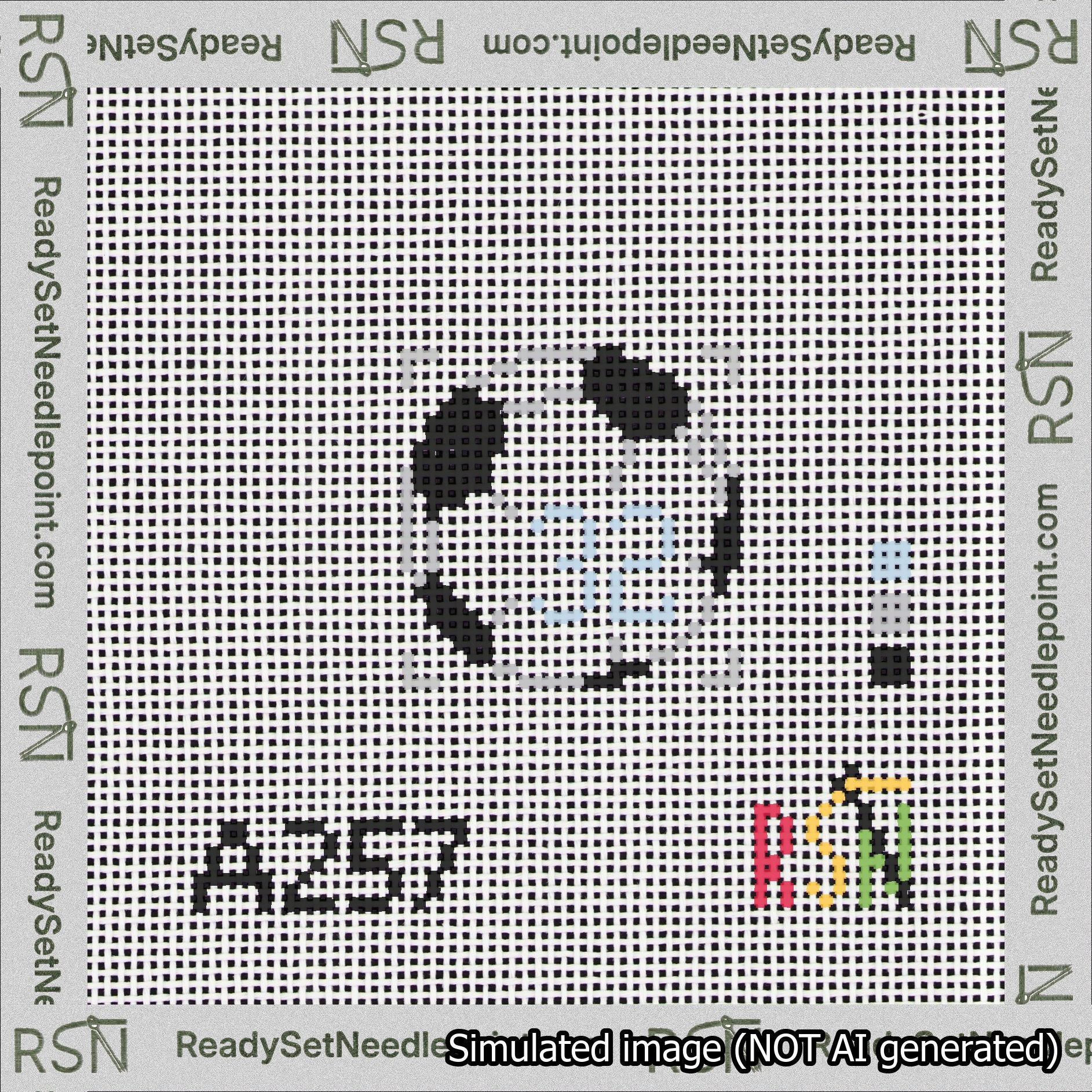 Soccer Ball Bag Charm Light Blue 0-49 Needlepoint Canvas Design