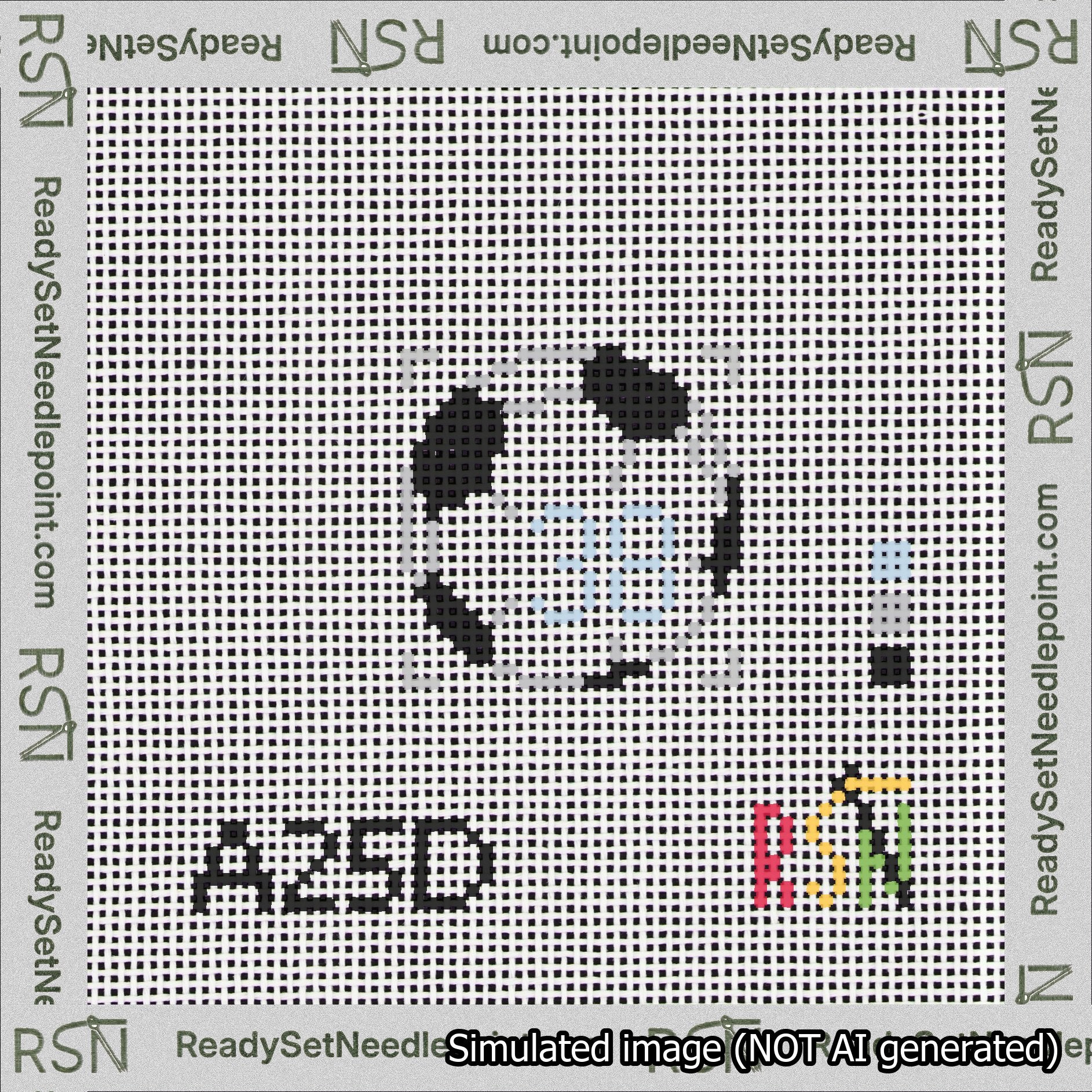 Soccer Ball Bag Charm Light Blue 0-49 Needlepoint Canvas Design