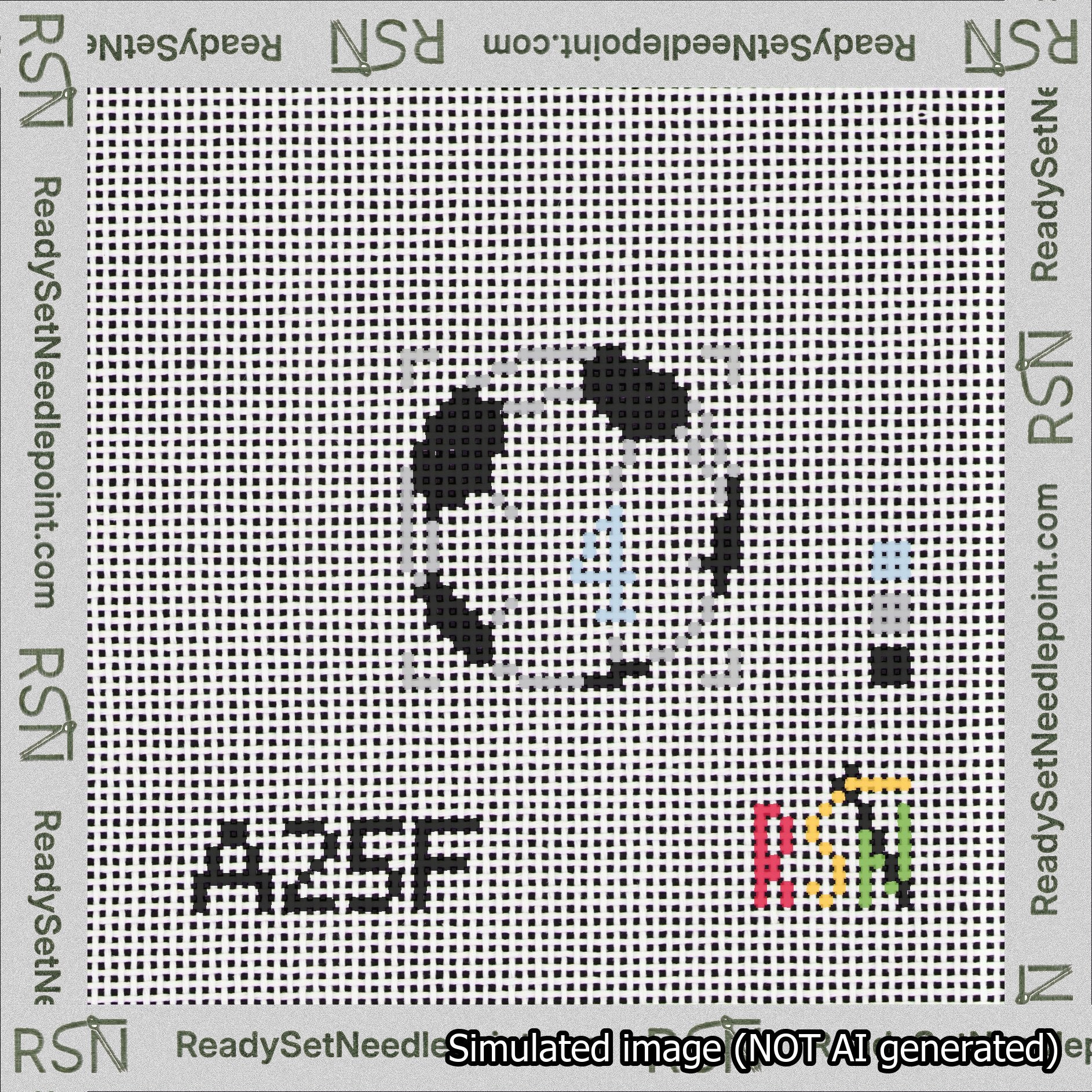 Soccer Ball Bag Charm Light Blue 0-49 Needlepoint Canvas Design