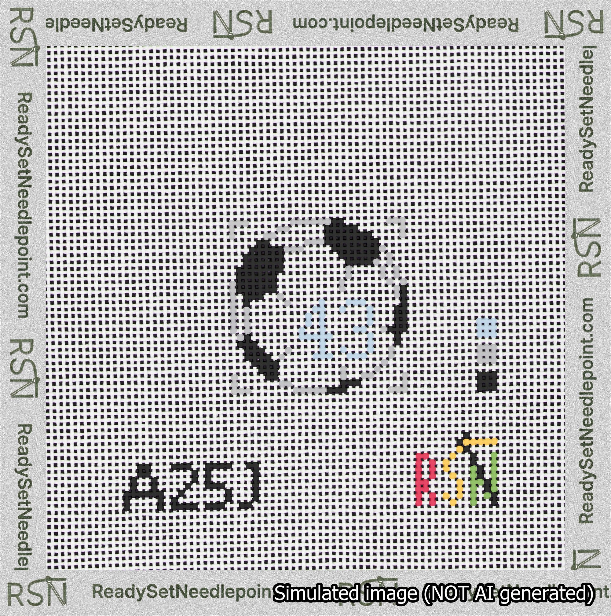 Soccer Ball Bag Charm Light Blue 0-49 Needlepoint Canvas Design