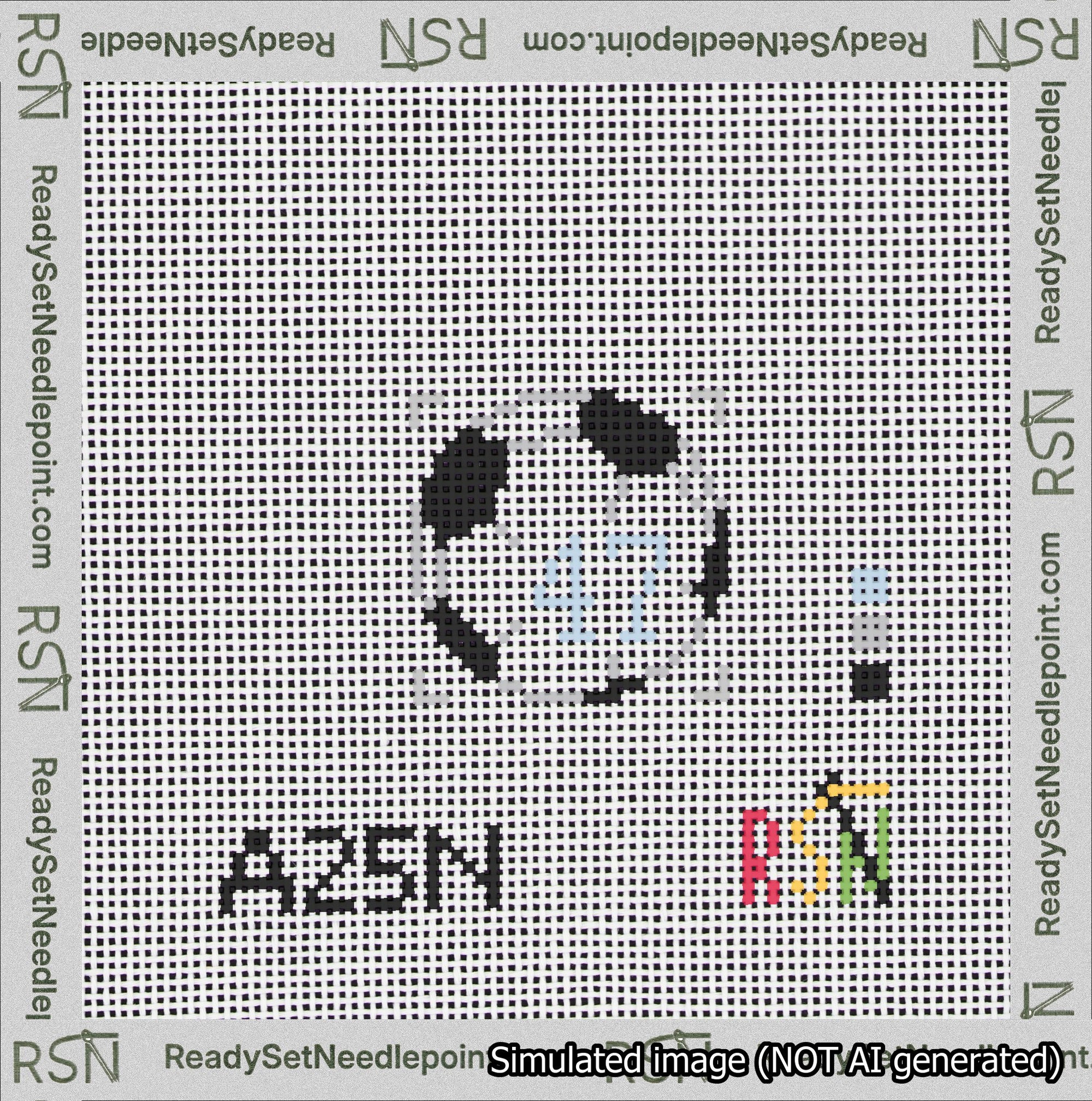 Soccer Ball Bag Charm Light Blue 0-49 Needlepoint Canvas Design