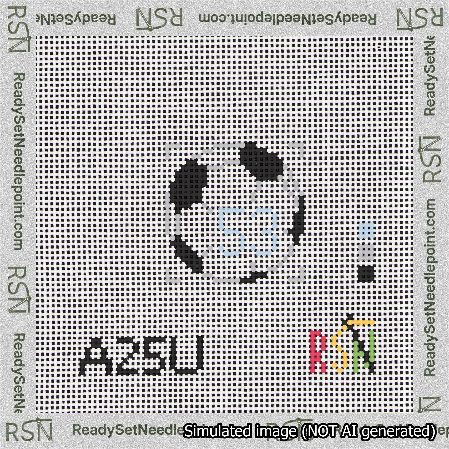 Soccer Ball Bag Charm Light Blue 50-99 Needlepoint Canvas Design