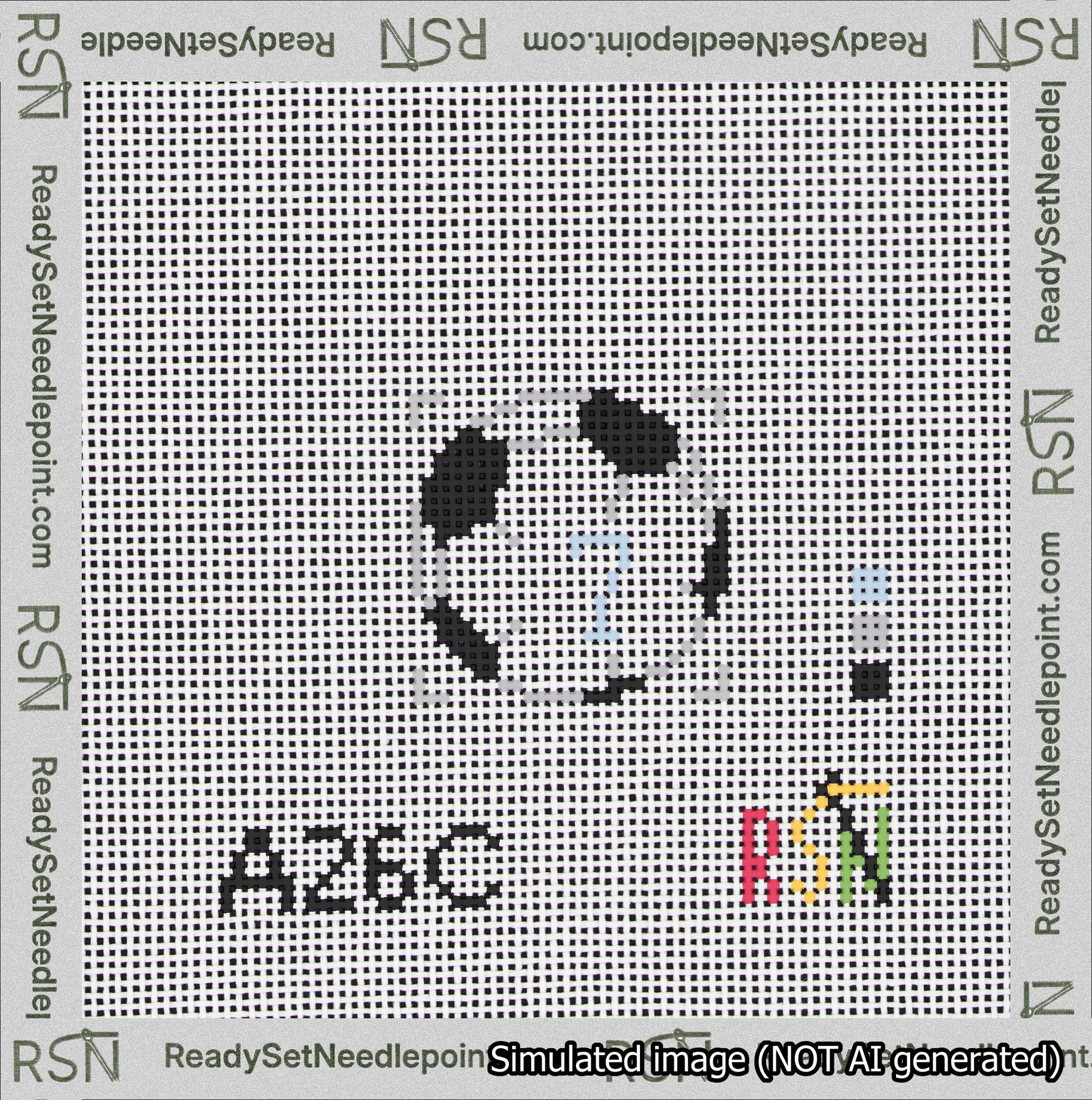 Soccer Ball Bag Charm Light Blue 0-49 Needlepoint Canvas Design