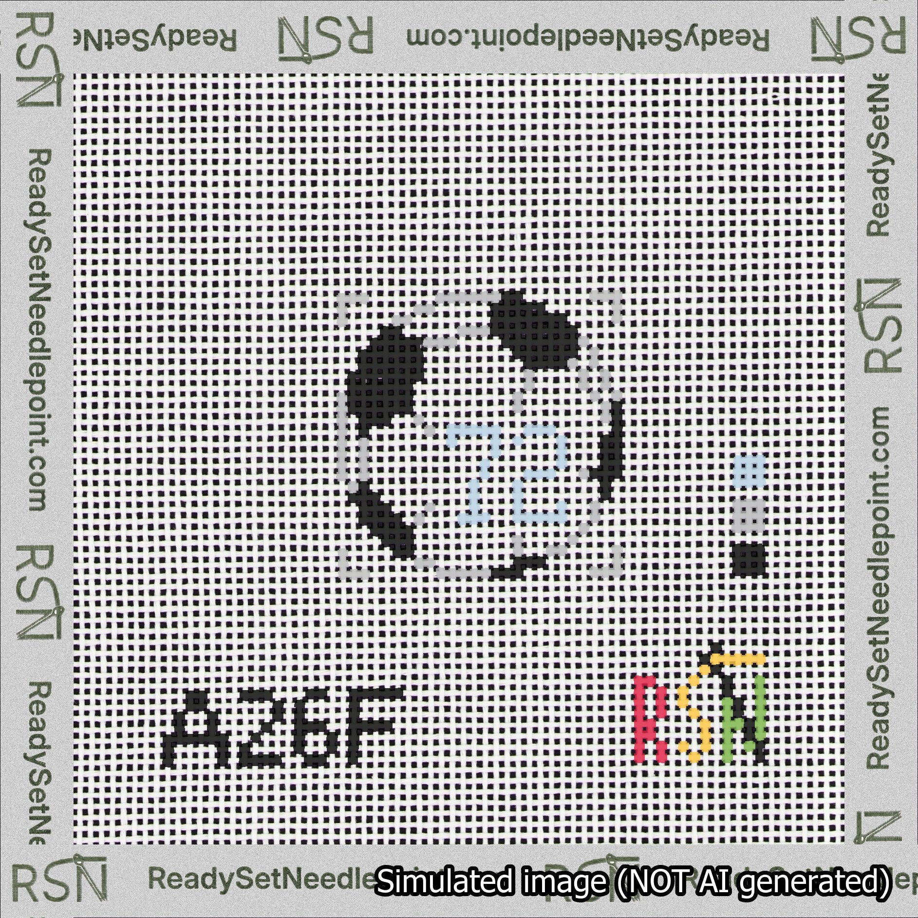 Soccer Ball Bag Charm Light Blue 50-99 Needlepoint Canvas Design