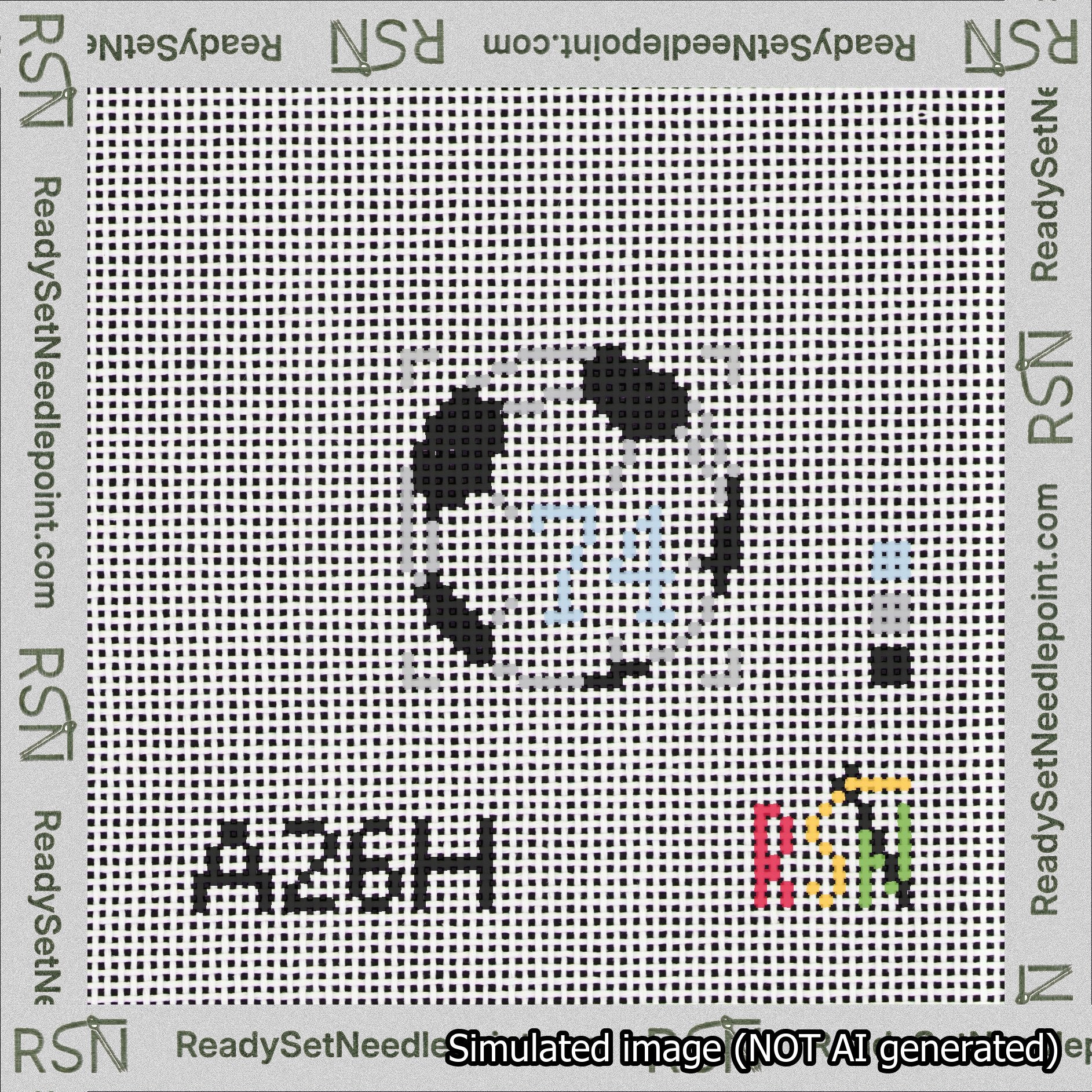 Soccer Ball Bag Charm Light Blue 50-99 Needlepoint Canvas Design