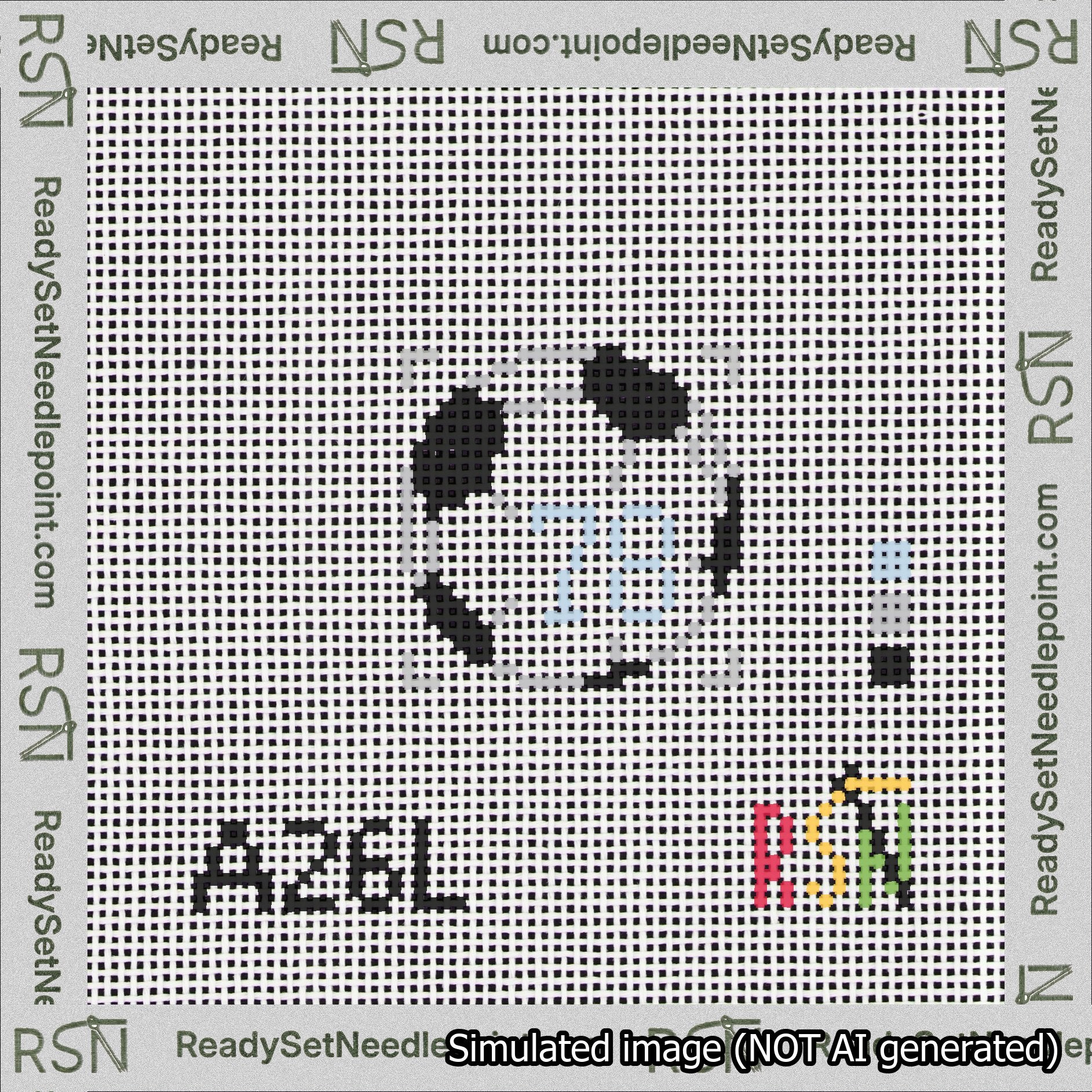 Soccer Ball Bag Charm Light Blue 50-99 Needlepoint Canvas Design