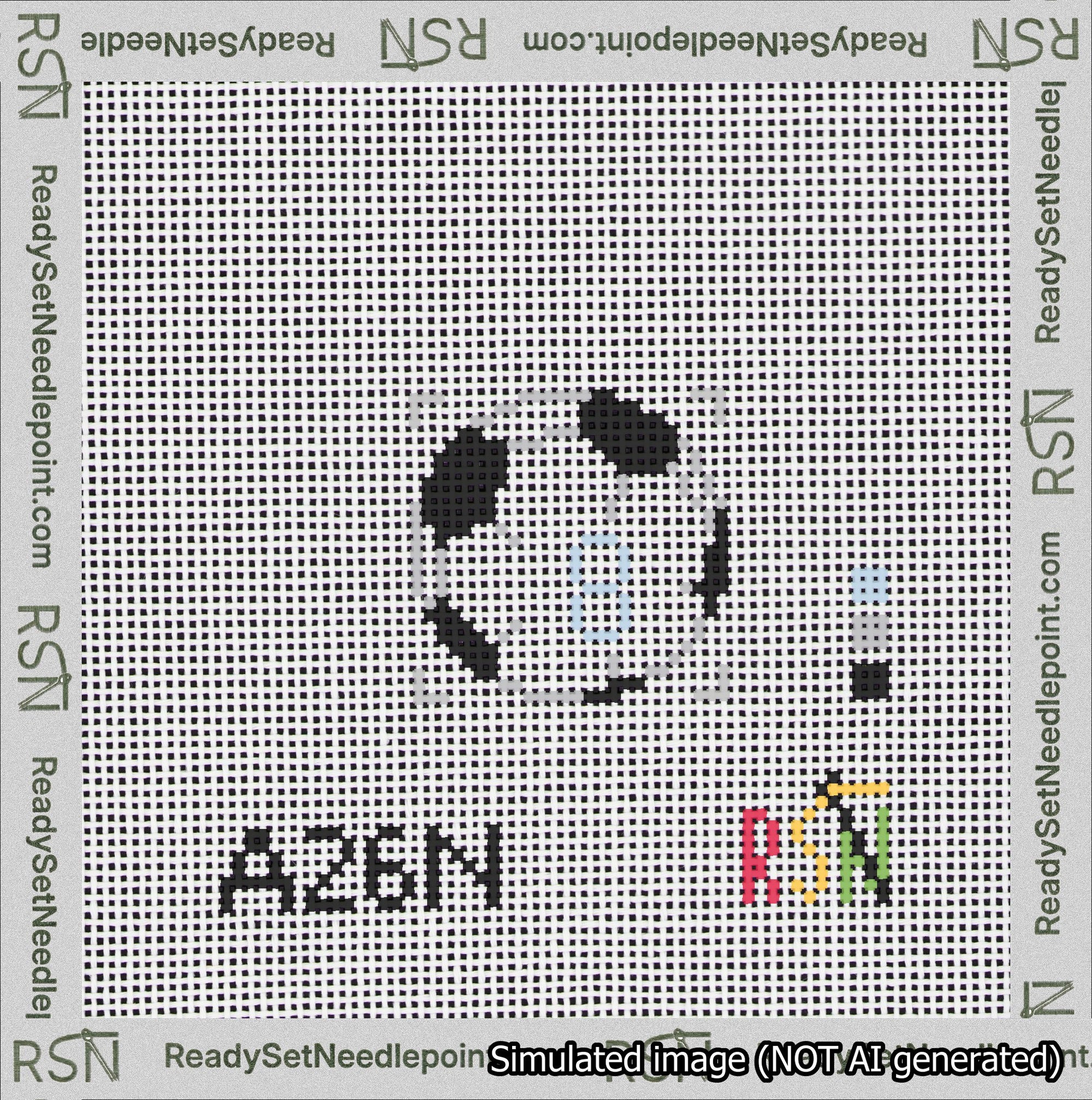 Soccer Ball Bag Charm Light Blue 0-49 Needlepoint Canvas Design