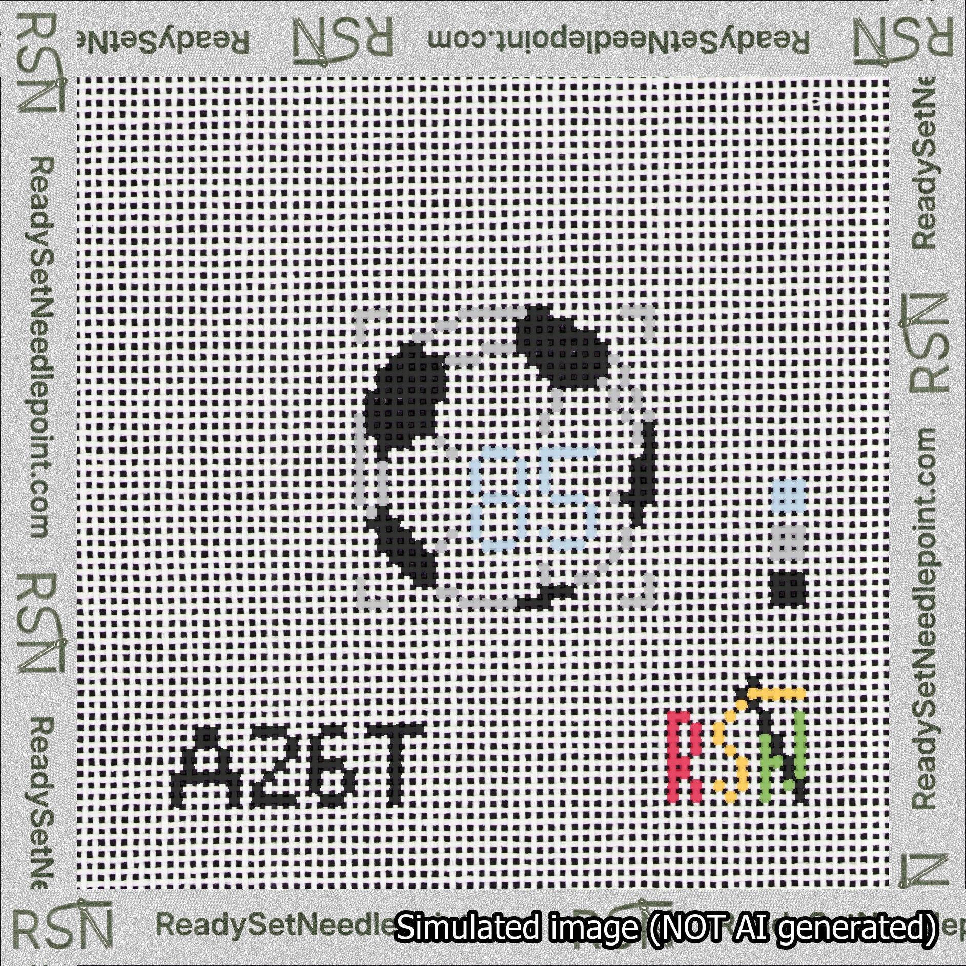 Soccer Ball Bag Charm Light Blue 50-99 Needlepoint Canvas Design