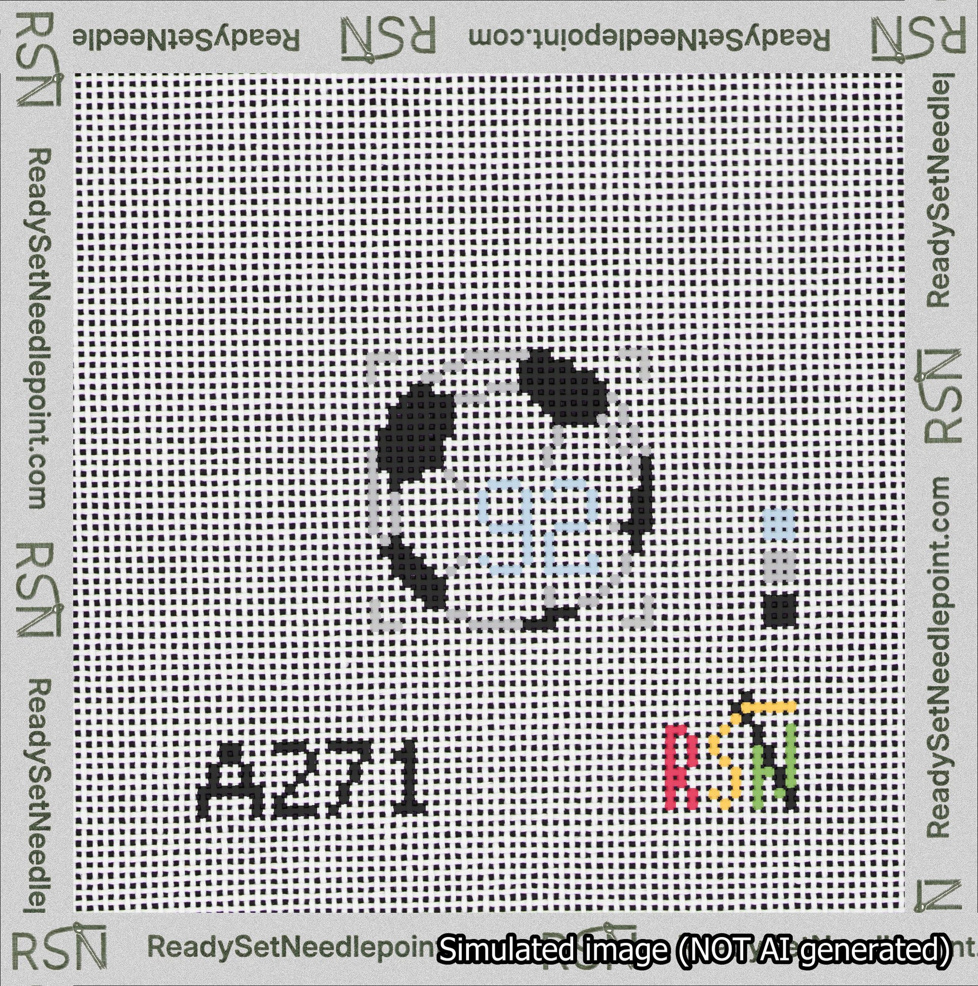 Soccer Ball Bag Charm Light Blue 50-99 Needlepoint Canvas Design