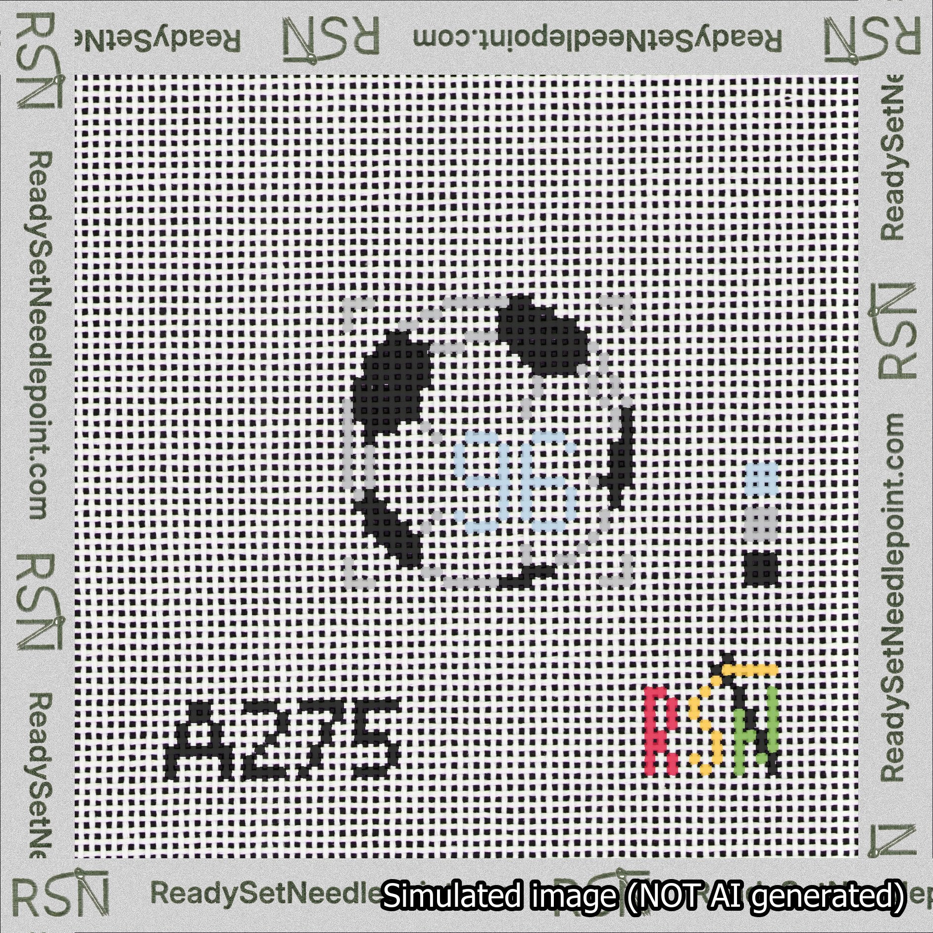 Soccer Ball Bag Charm Light Blue 50-99 Needlepoint Canvas Design