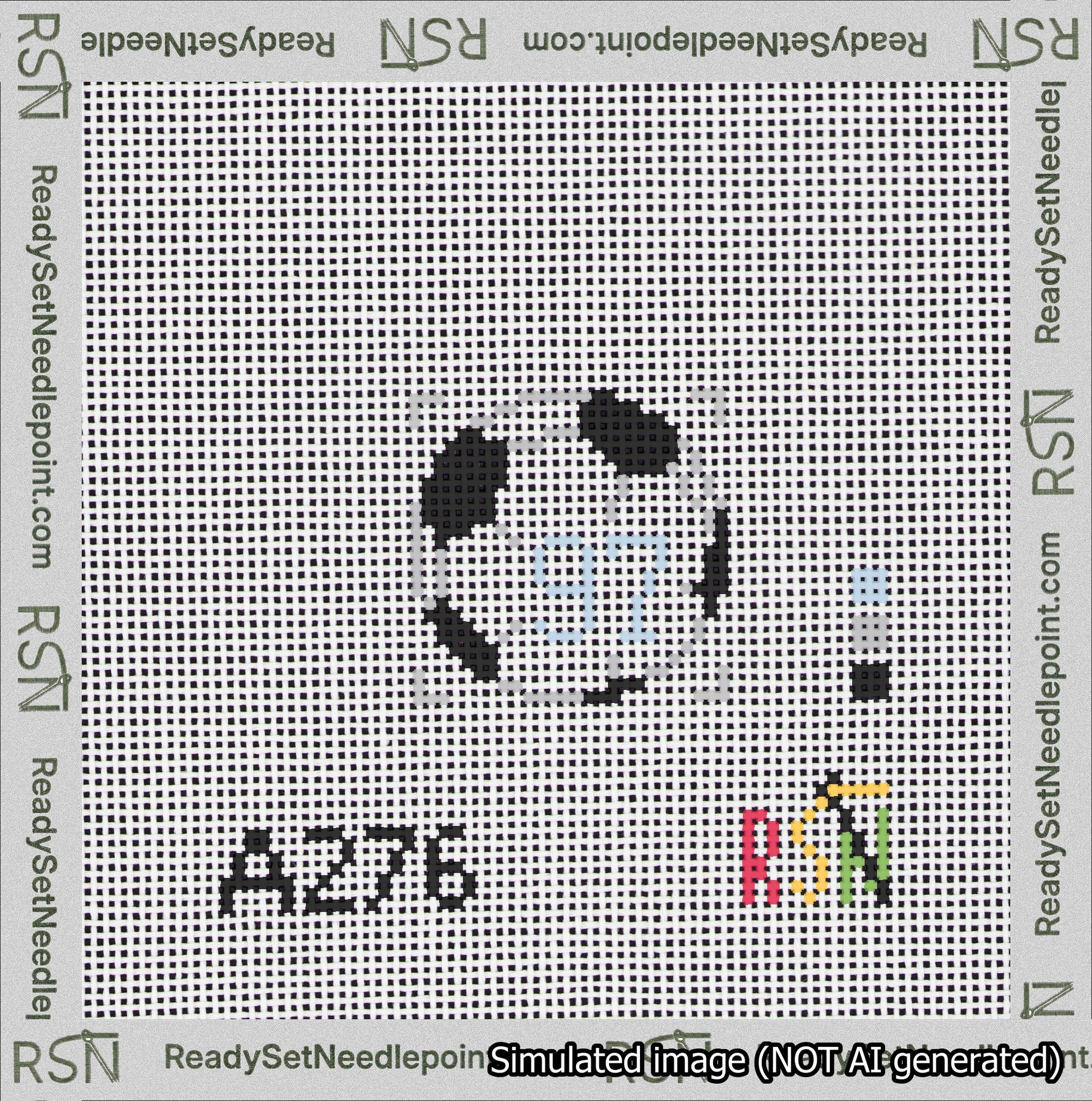 Soccer Ball Bag Charm Light Blue 50-99 Needlepoint Canvas Design