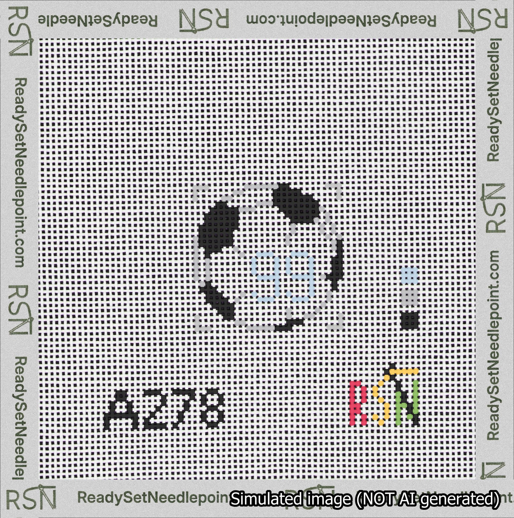 Soccer Ball Bag Charm Light Blue 50-99 Needlepoint Canvas Design