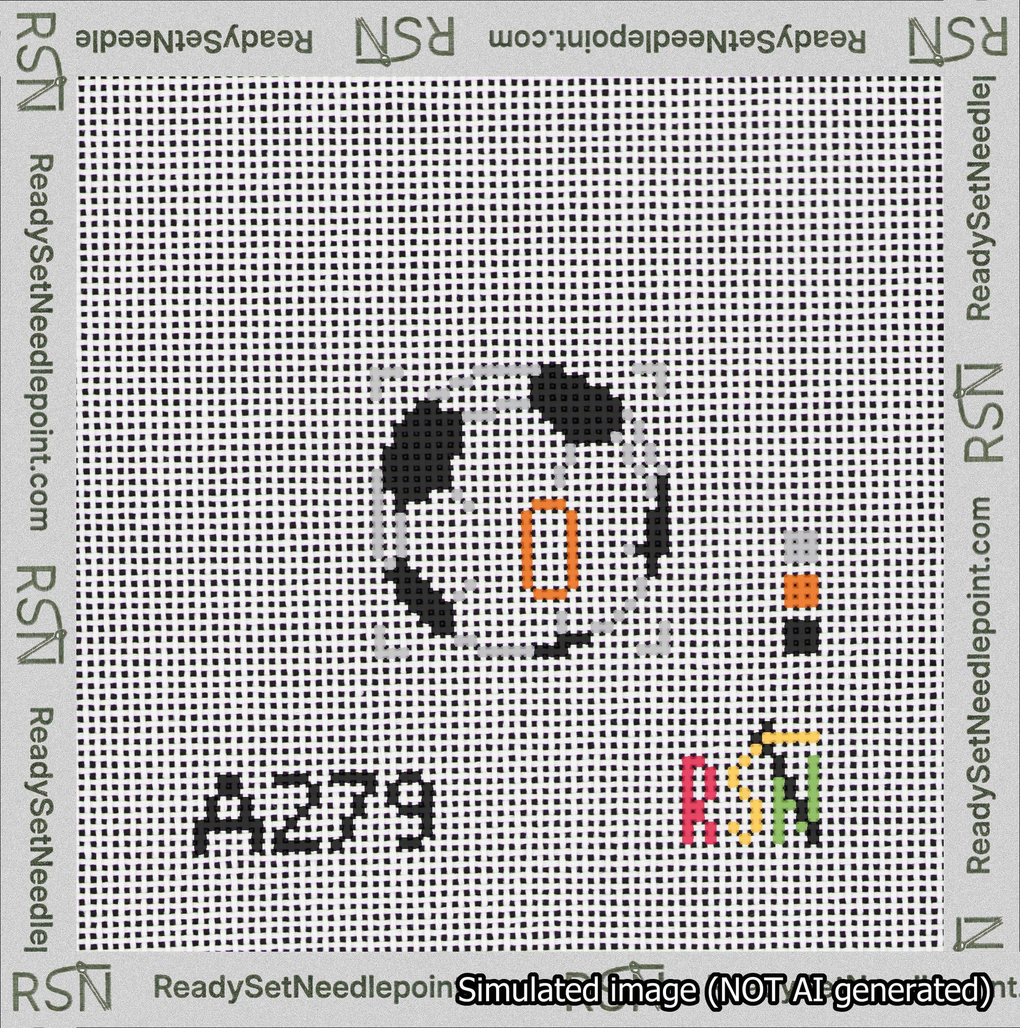 Soccer Ball Bag Charm Orange 0-49 Needlepoint Canvas Design