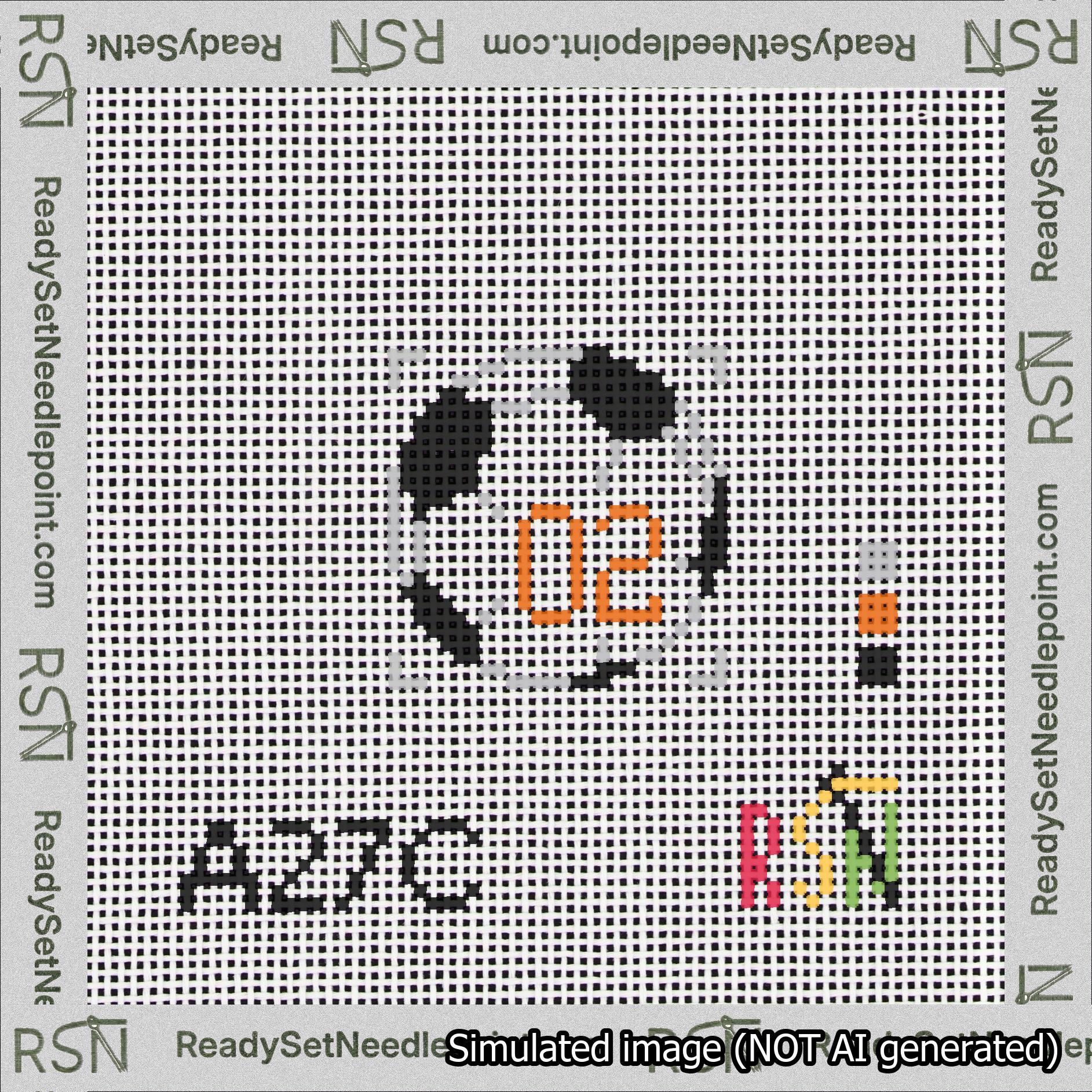 Soccer Ball Bag Charm Orange 0-49 Needlepoint Canvas Design