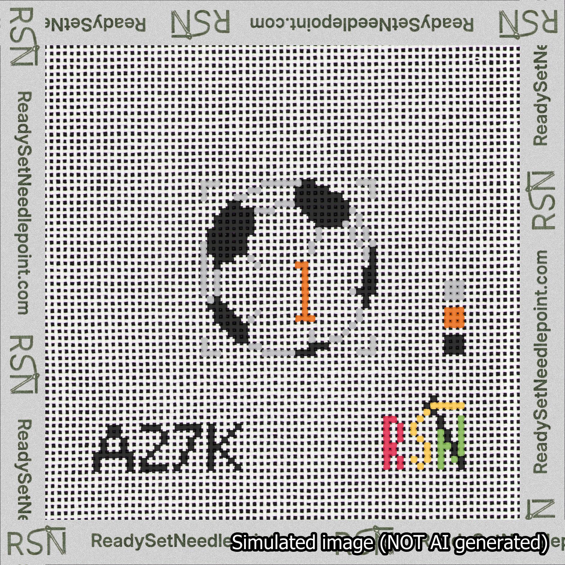 Soccer Ball Bag Charm Orange 0-49 Needlepoint Canvas Design