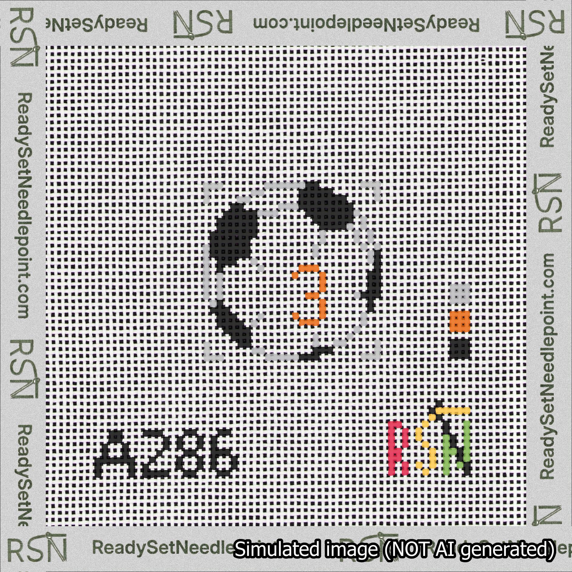 Soccer Ball Bag Charm Orange 0-49 Needlepoint Canvas Design