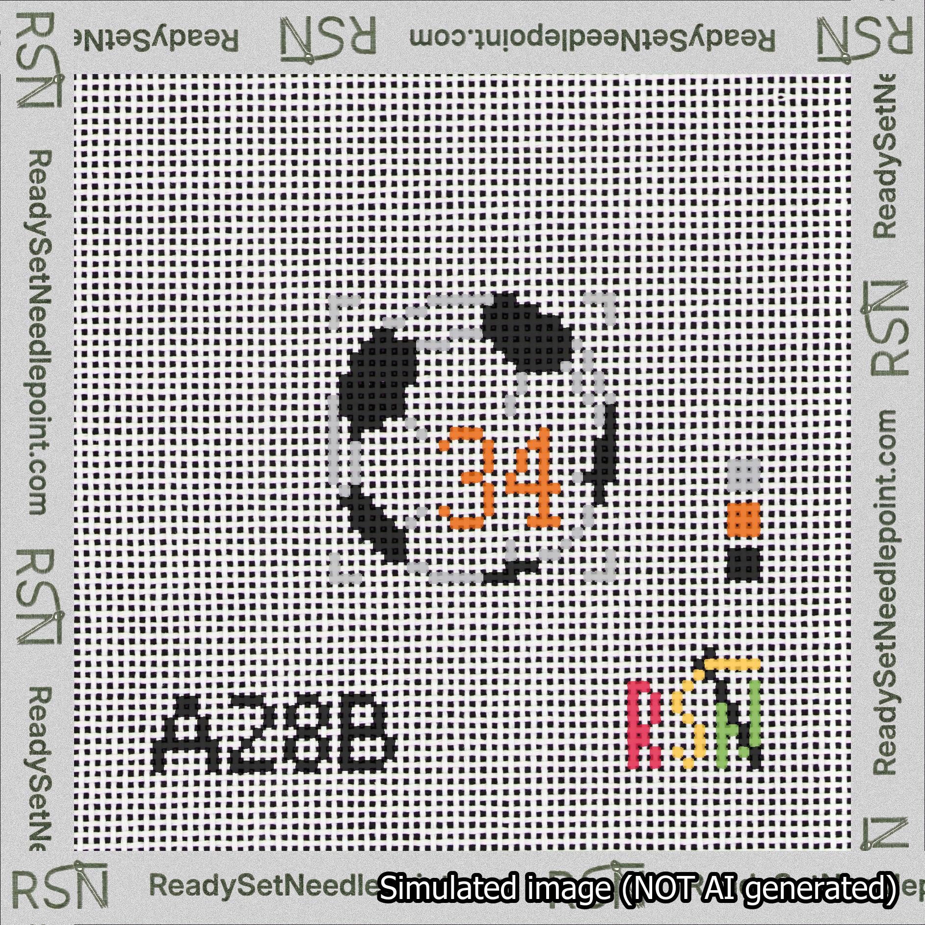 Soccer Ball Bag Charm Orange 0-49 Needlepoint Canvas Design