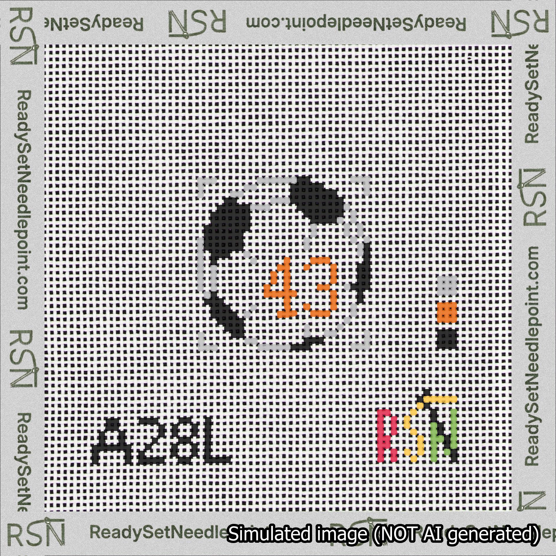 Soccer Ball Bag Charm Orange 0-49 Needlepoint Canvas Design