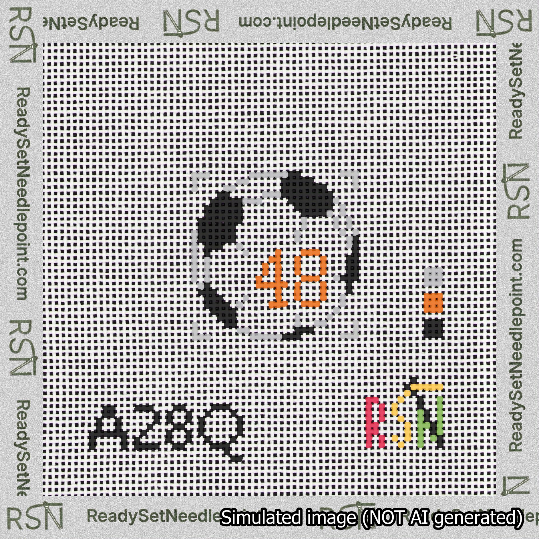 Soccer Ball Bag Charm Orange 0-49 Needlepoint Canvas Design