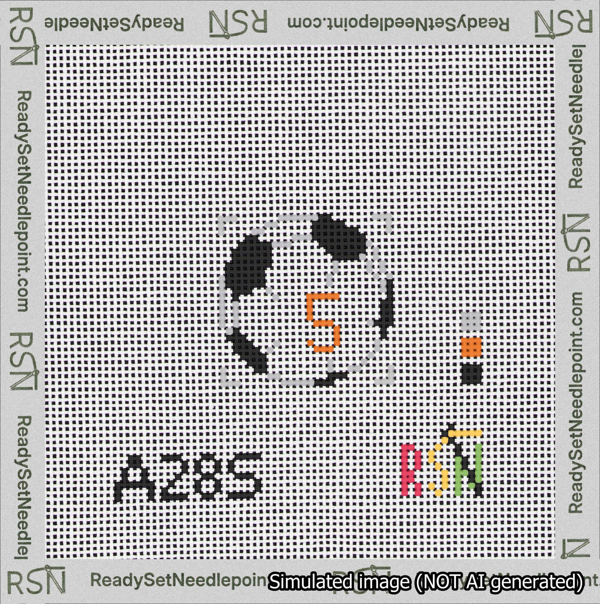 Soccer Ball Bag Charm Orange 0-49 Needlepoint Canvas Design