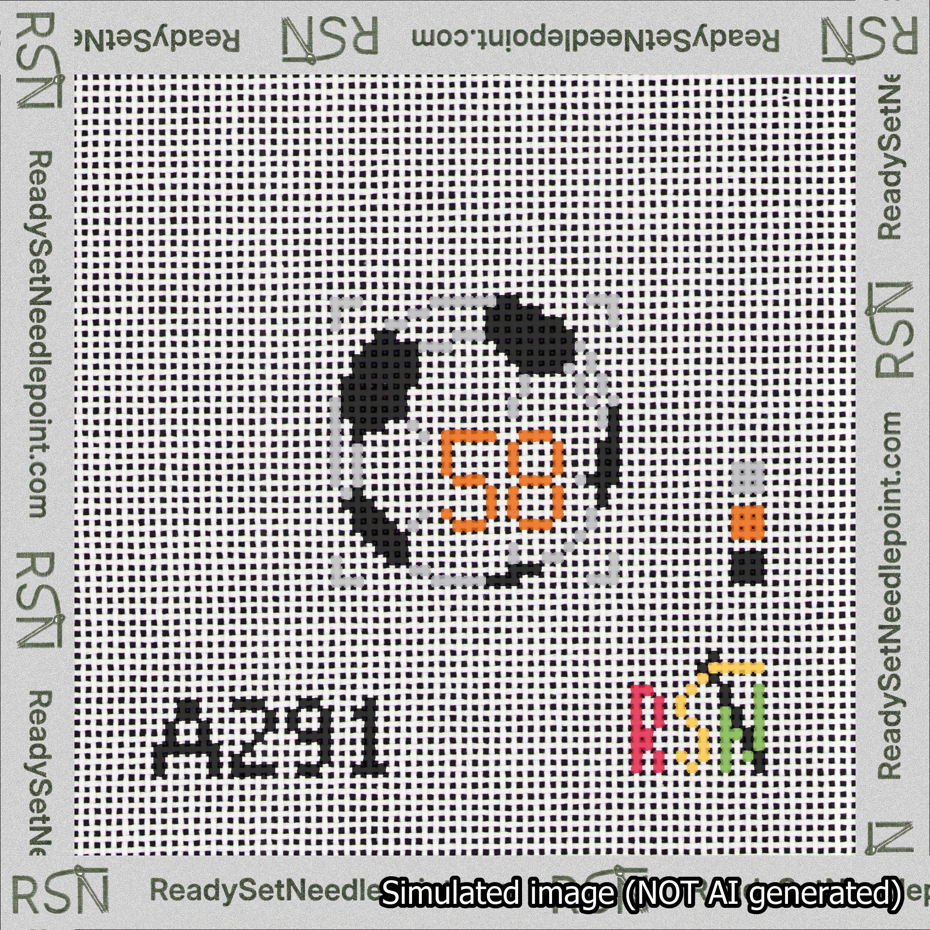 Soccer Ball Bag Charm Orange 50-99 Needlepoint Canvas Design