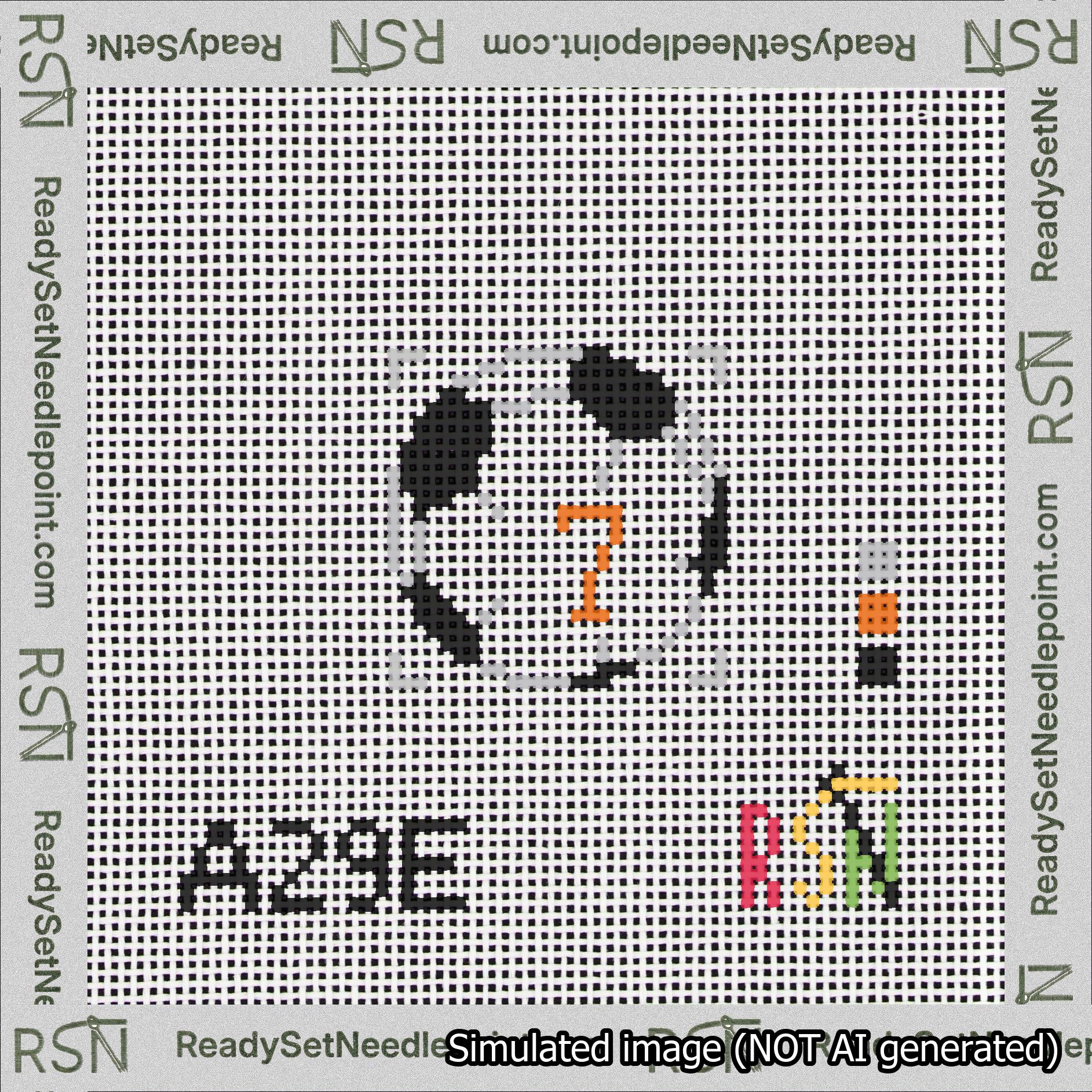 Soccer Ball Bag Charm Orange 0-49 Needlepoint Canvas Design