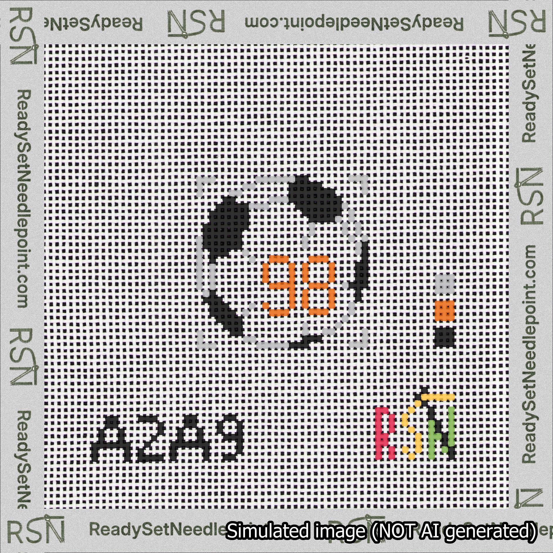 Soccer Ball Bag Charm Orange 50-99 Needlepoint Canvas Design