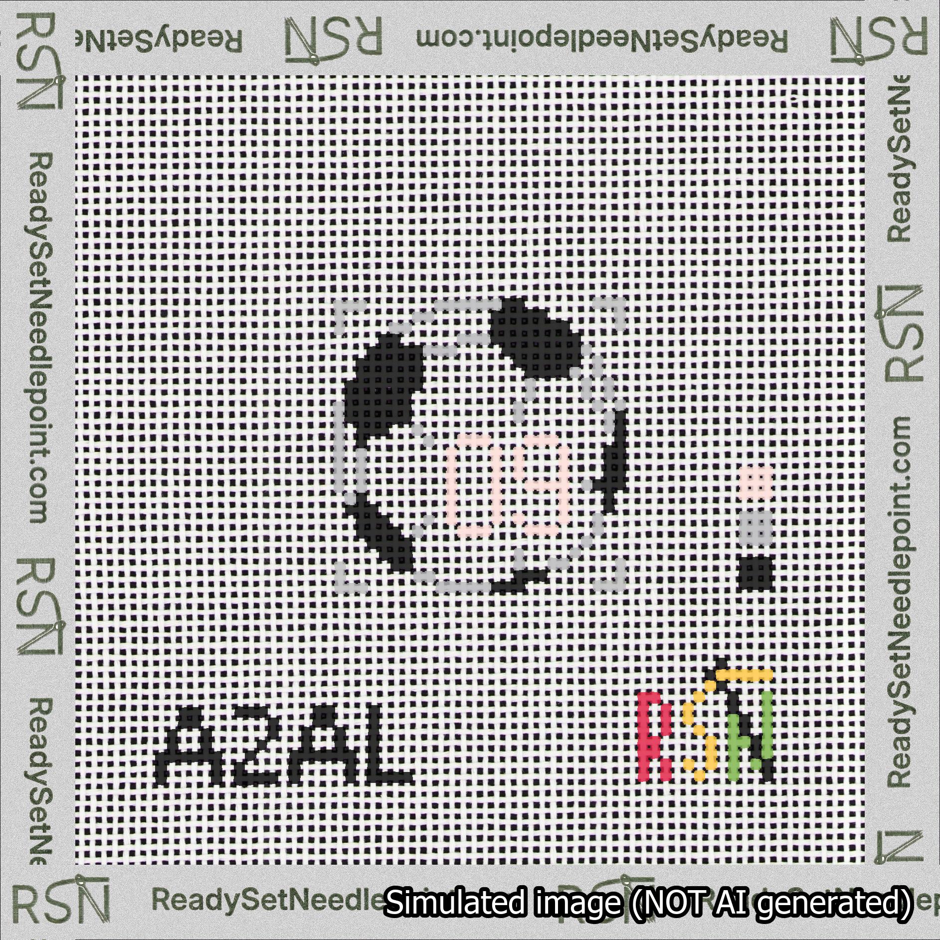 Soccer Ball Bag Charm Pink 0-49 Needlepoint Canvas Design