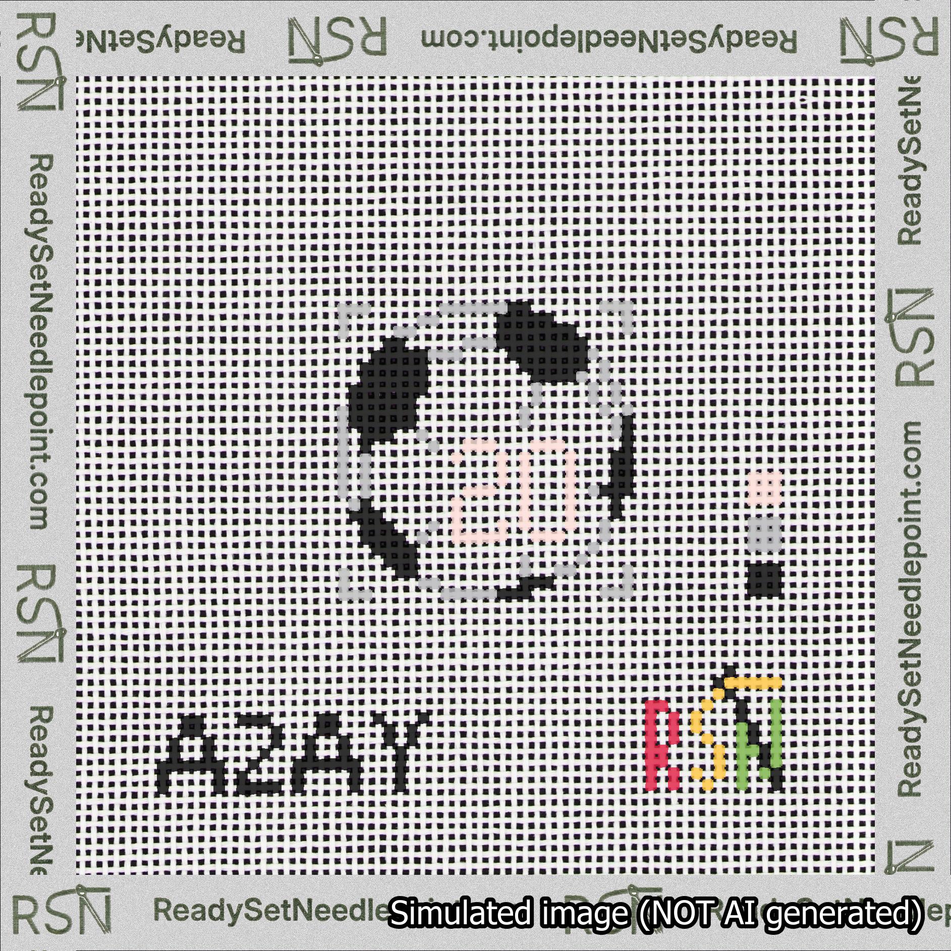 Soccer Ball Bag Charm Pink 0-49 Needlepoint Canvas Design