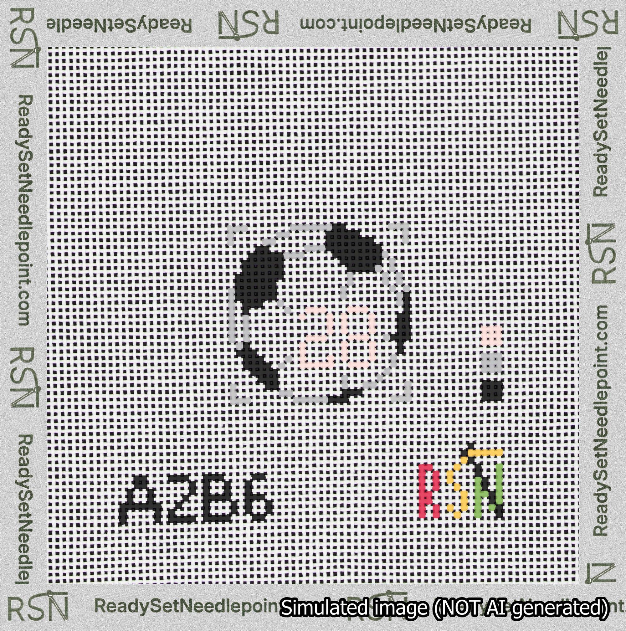 Soccer Ball Bag Charm Pink 0-49 Needlepoint Canvas Design