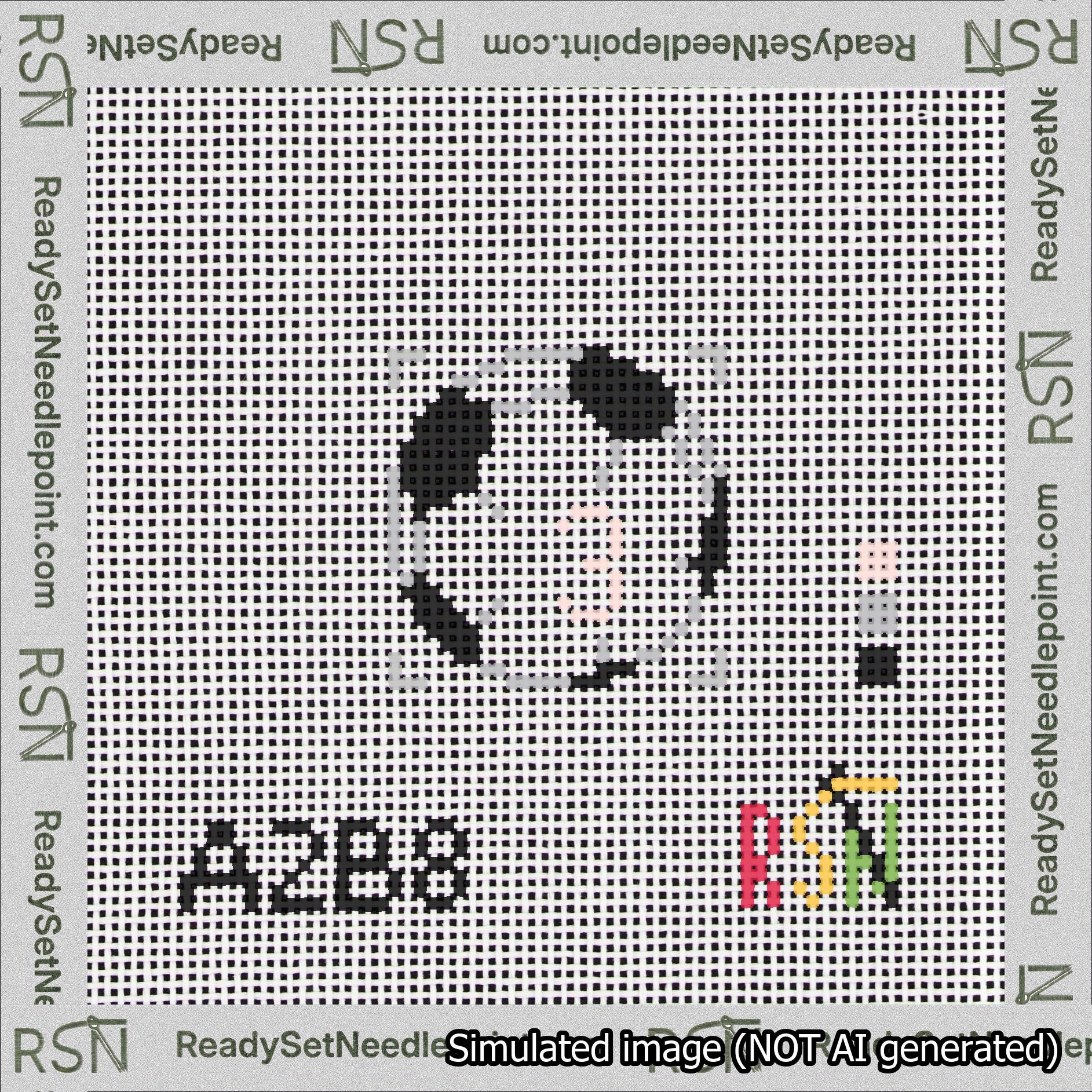 Soccer Ball Bag Charm Pink 0-49 Needlepoint Canvas Design