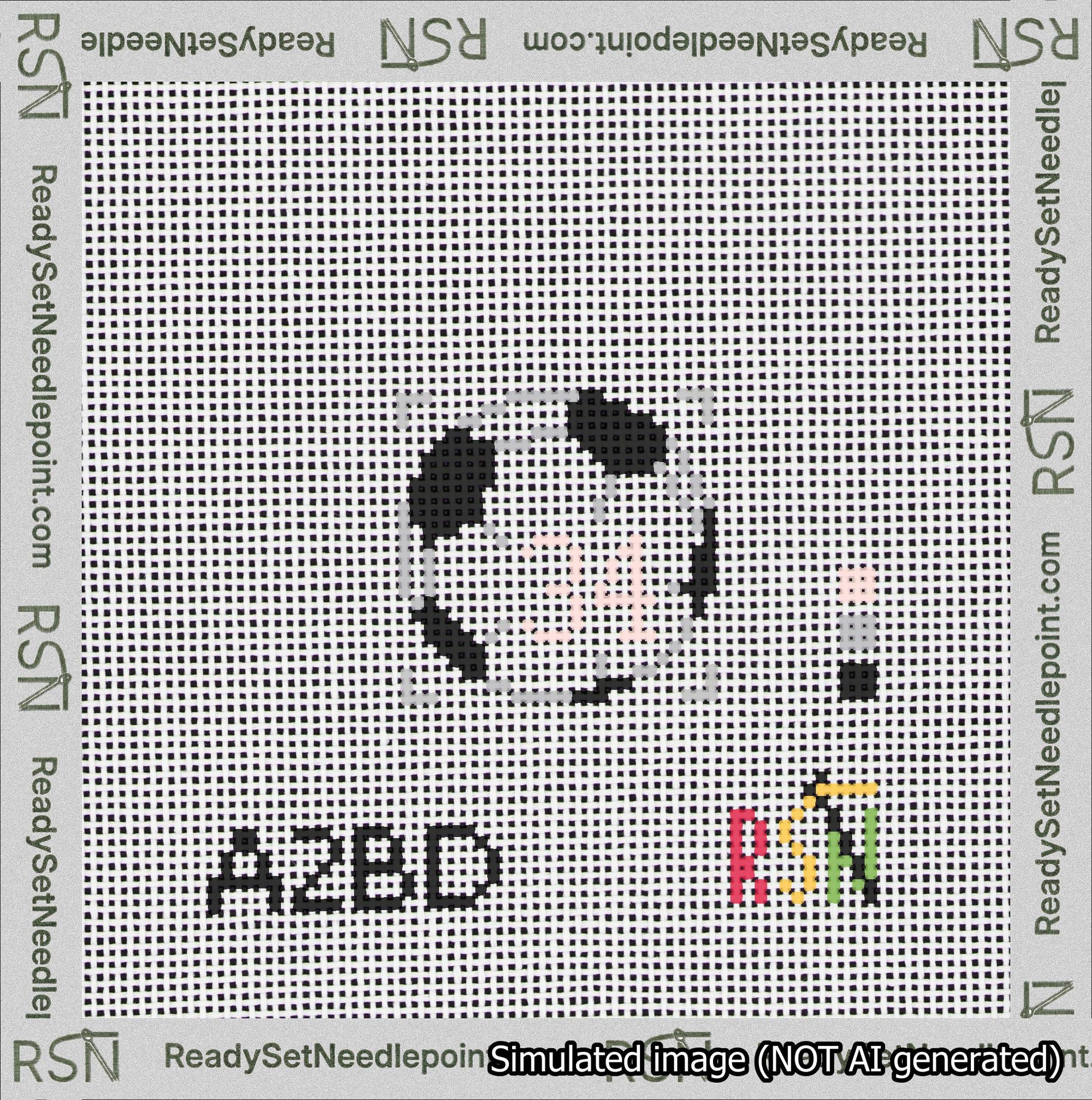 Soccer Ball Bag Charm Pink 0-49 Needlepoint Canvas Design