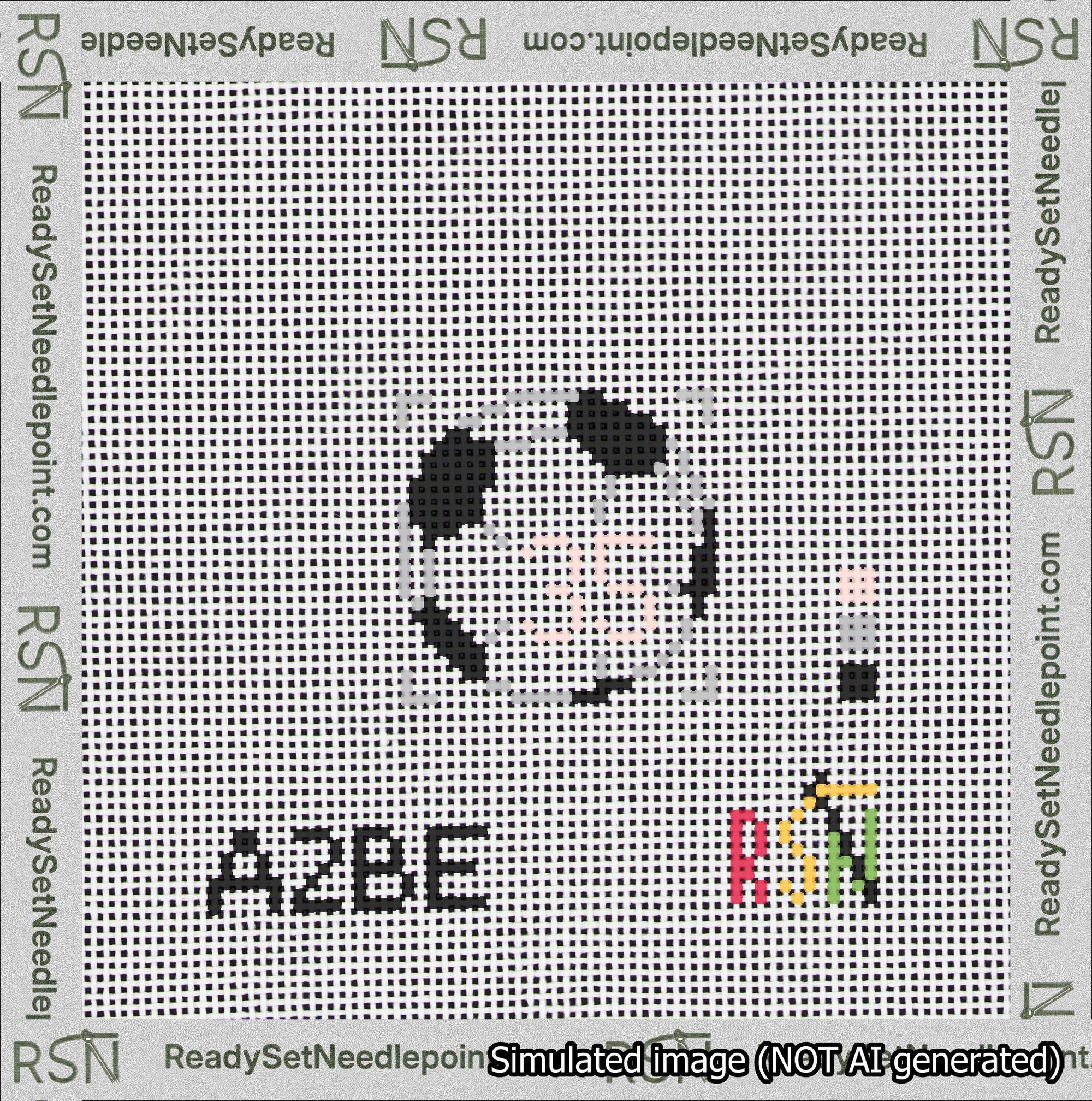 Soccer Ball Bag Charm Pink 0-49 Needlepoint Canvas Design