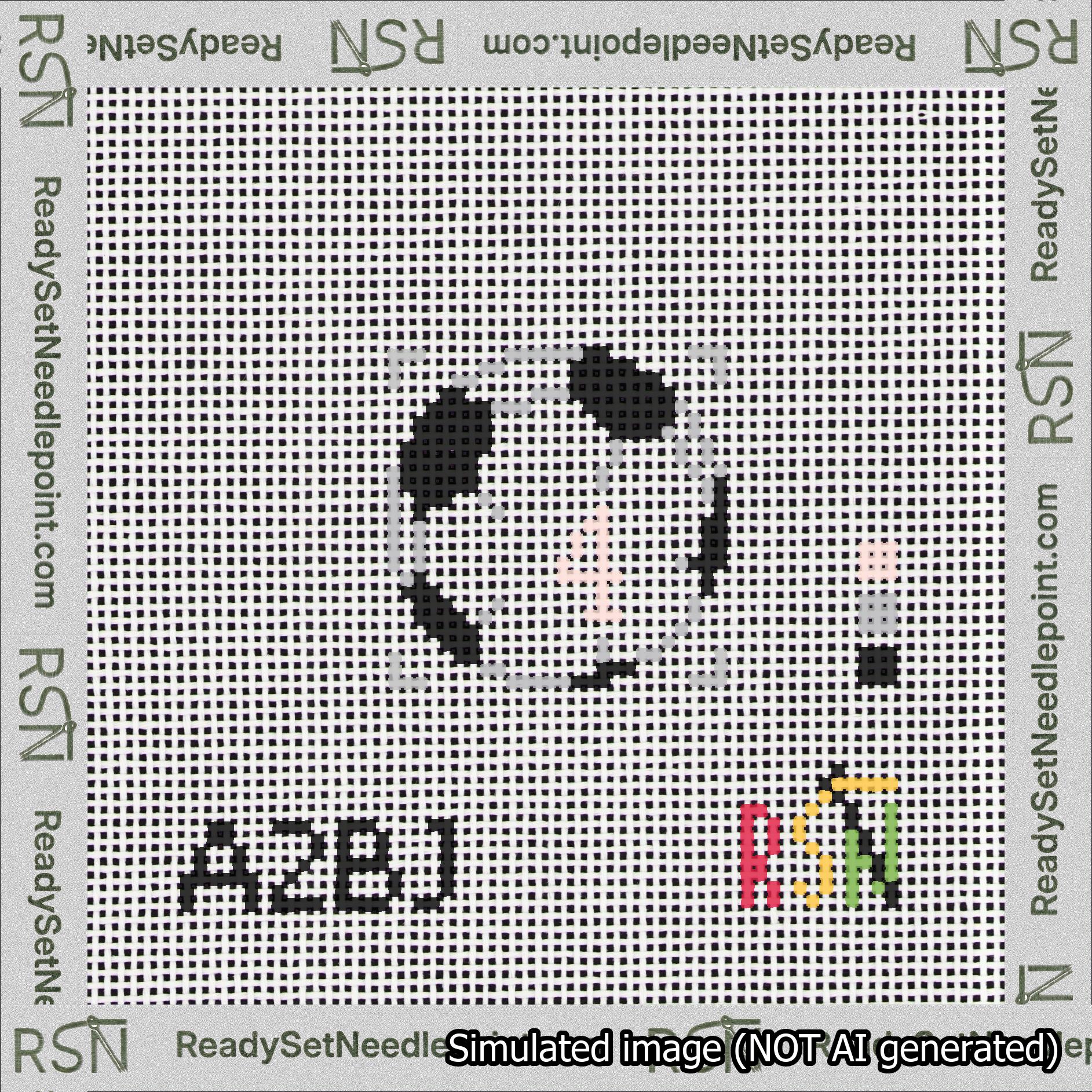 Soccer Ball Bag Charm Pink 0-49 Needlepoint Canvas Design