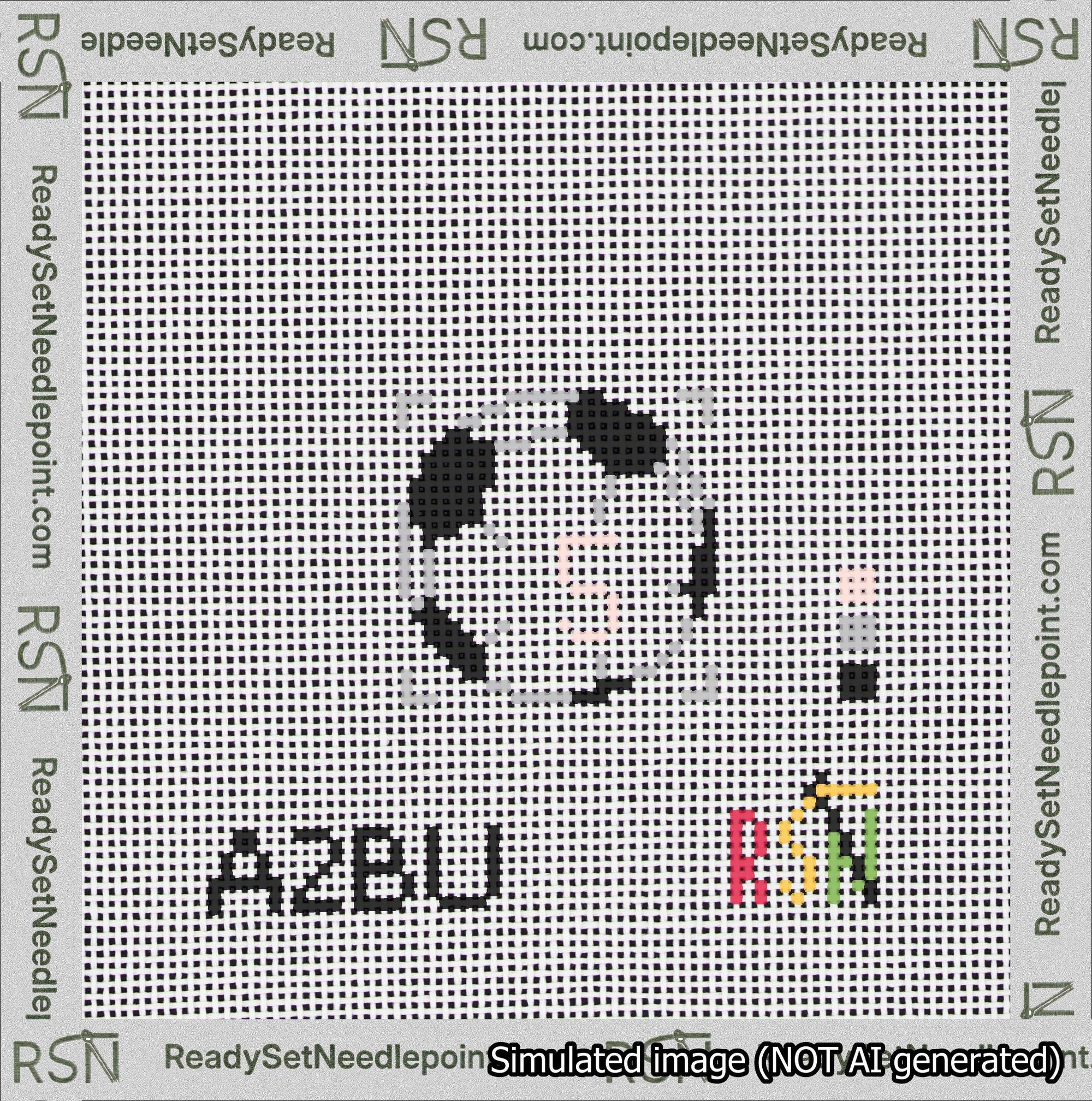 Soccer Ball Bag Charm Pink 0-49 Needlepoint Canvas Design