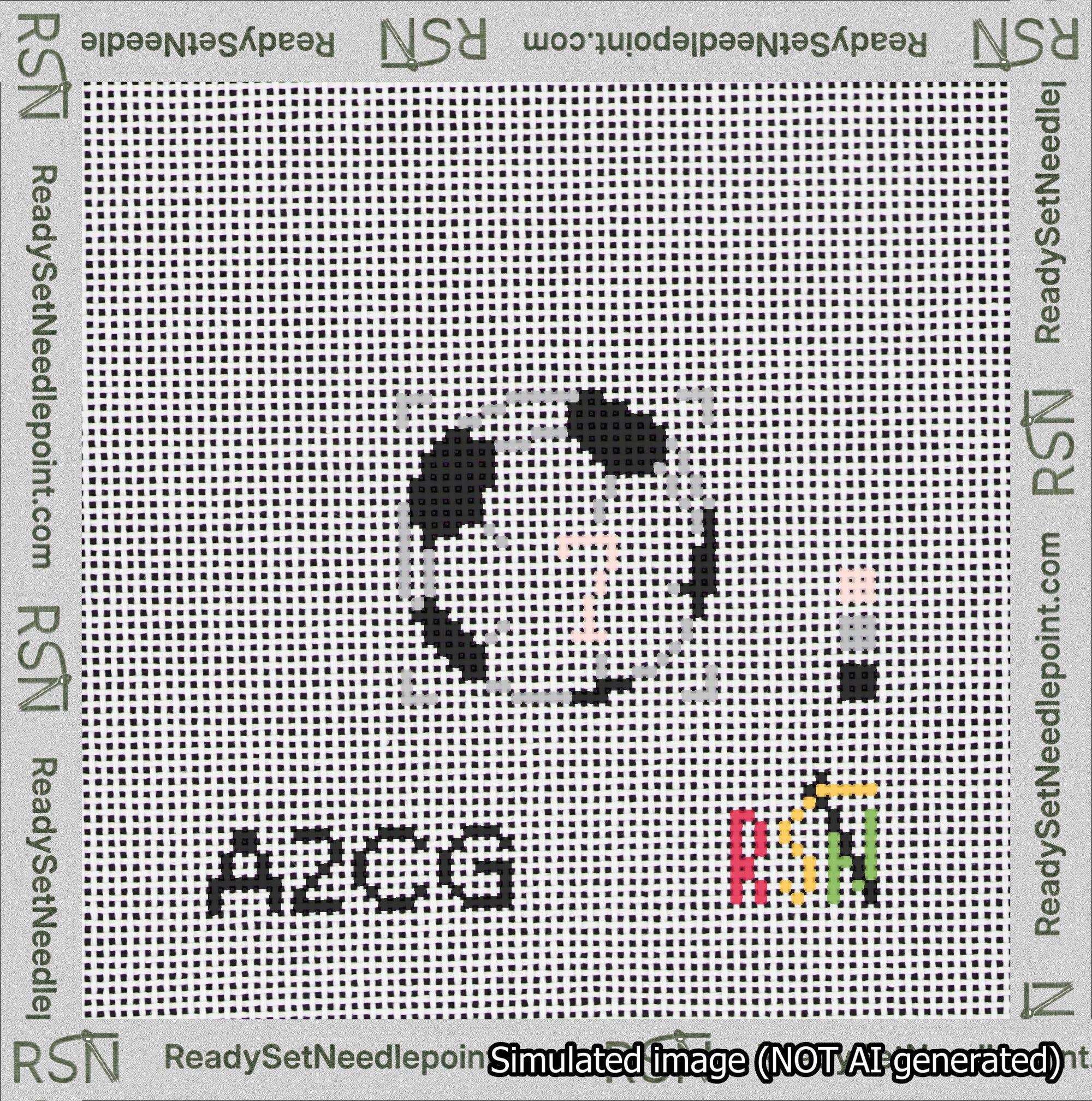 Soccer Ball Bag Charm Pink 0-49 Needlepoint Canvas Design