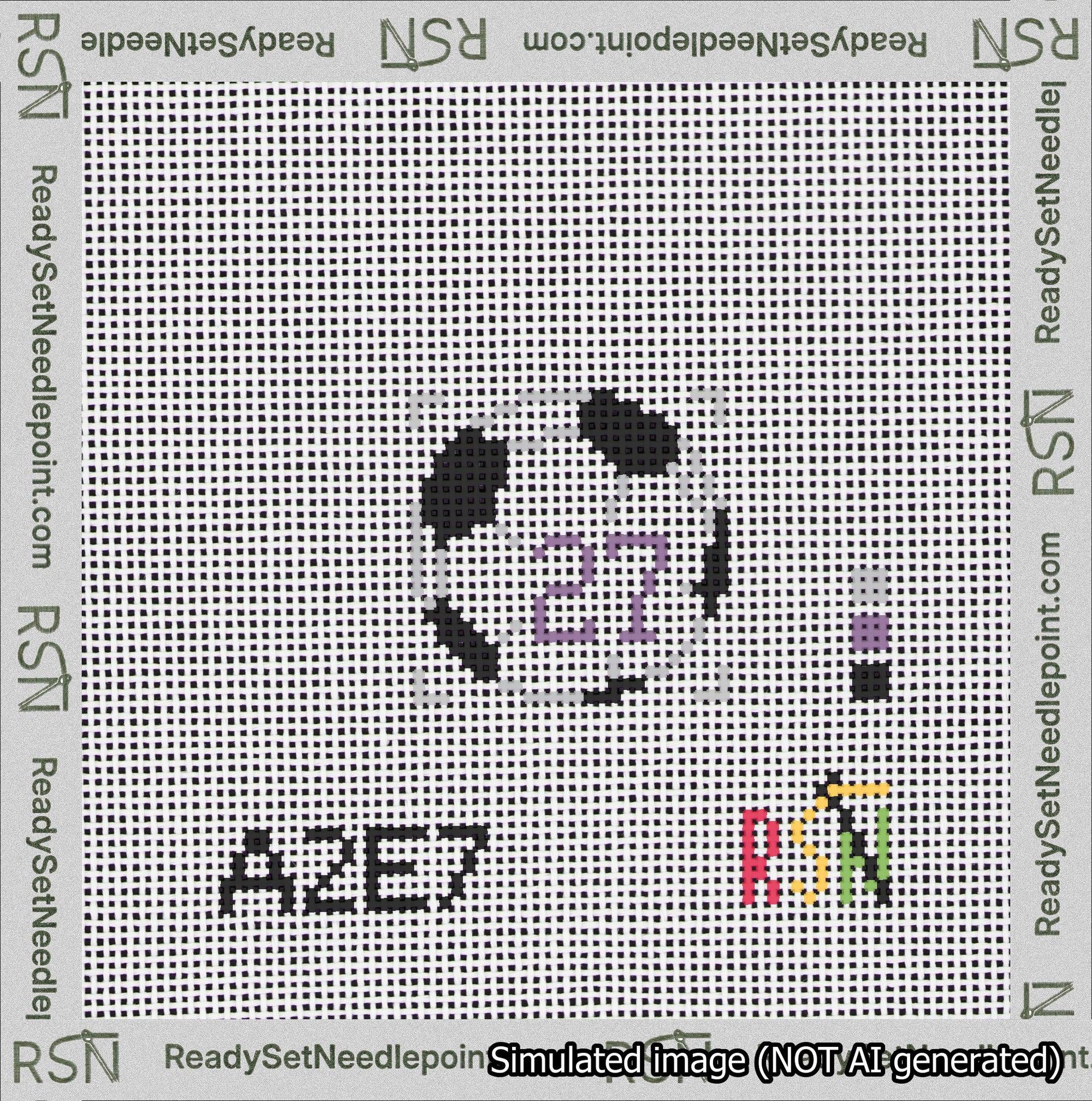 Soccer Ball Bag Charm Purple 0-49 Needlepoint Canvas Design