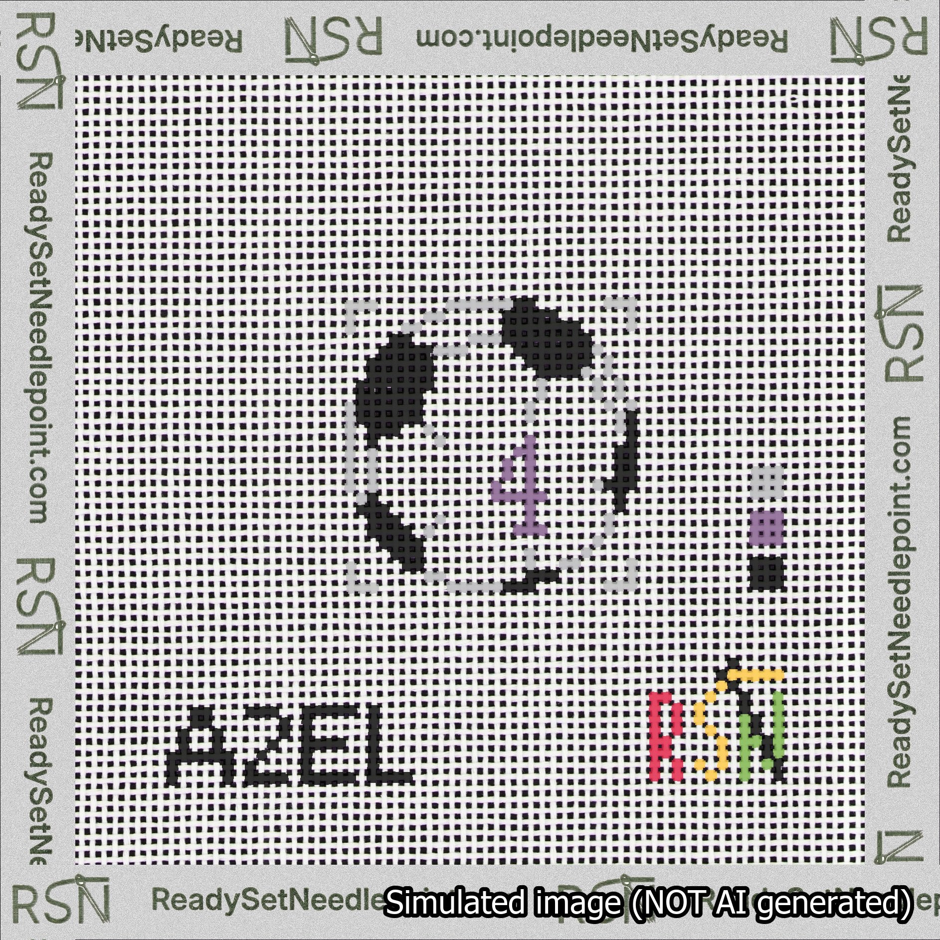 Soccer Ball Bag Charm Purple 0-49 Needlepoint Canvas Design