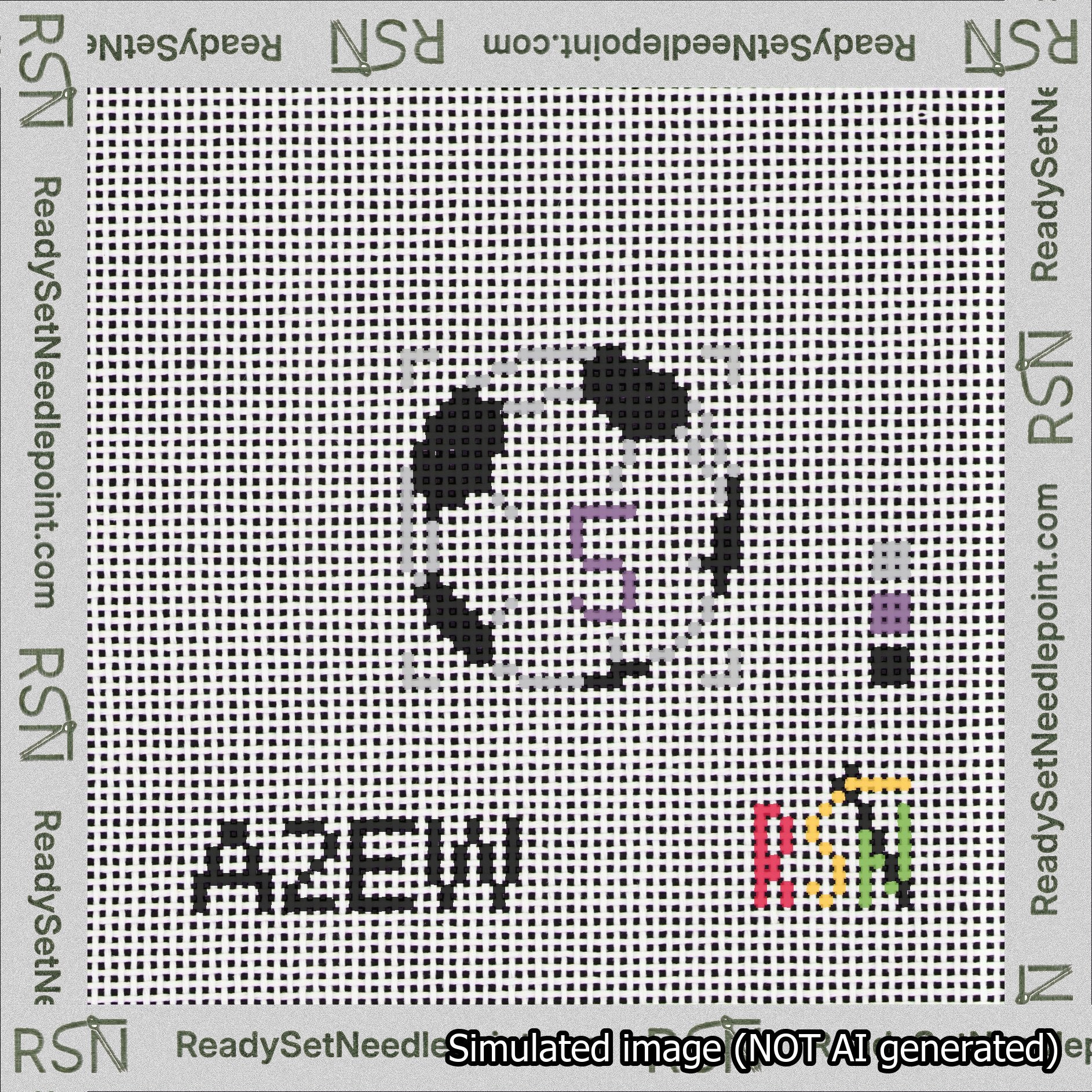 Soccer Ball Bag Charm Purple 0-49 Needlepoint Canvas Design