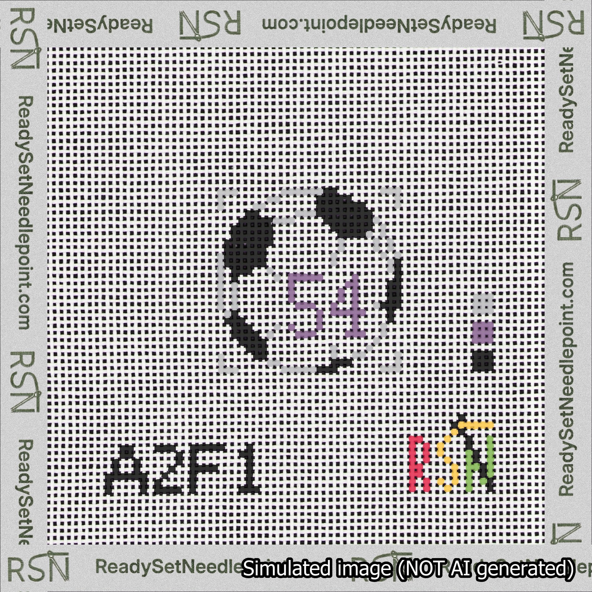 Soccer Ball Bag Charm Purple 50-99 Needlepoint Canvas Design