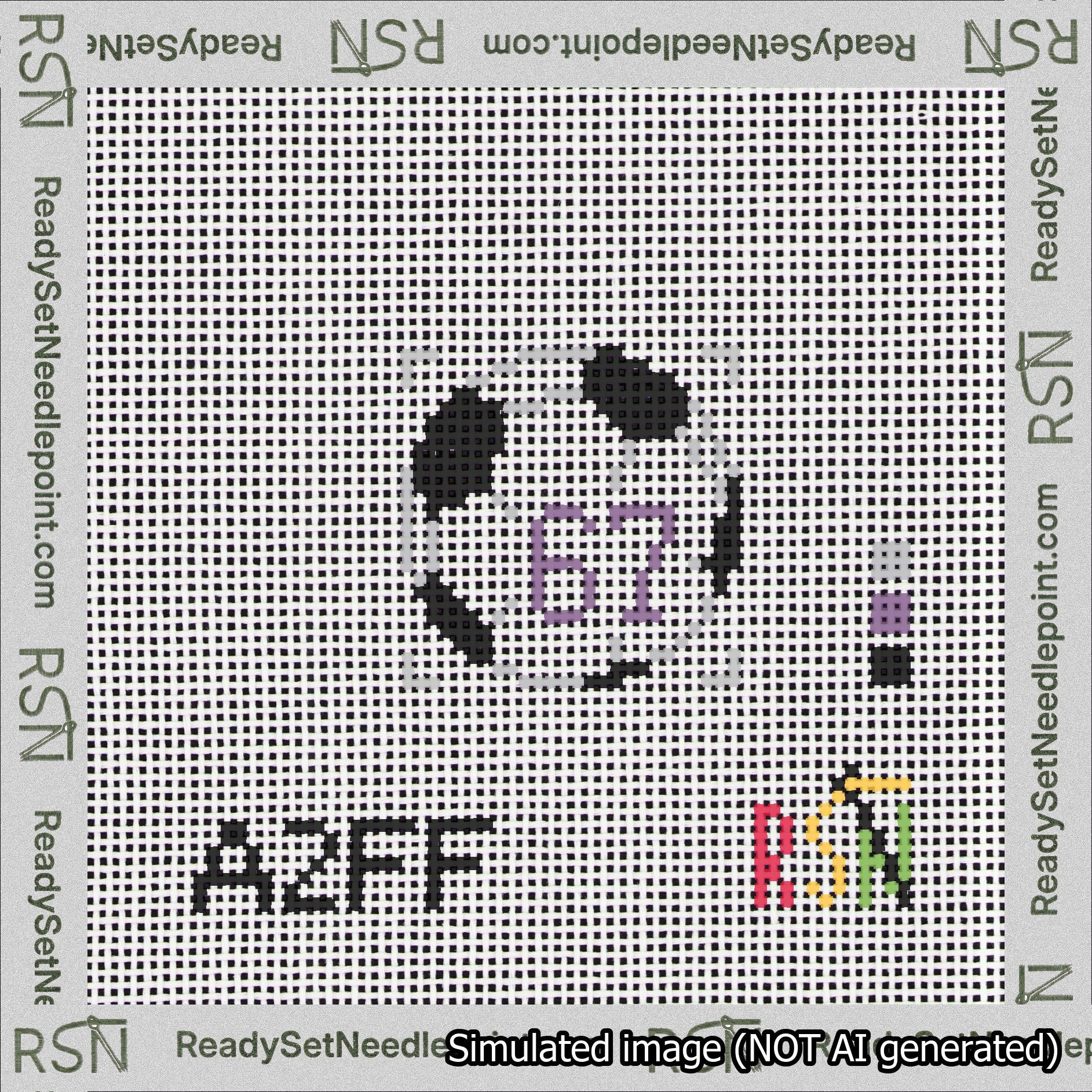 Soccer Ball Bag Charm Purple 50-99 Needlepoint Canvas Design