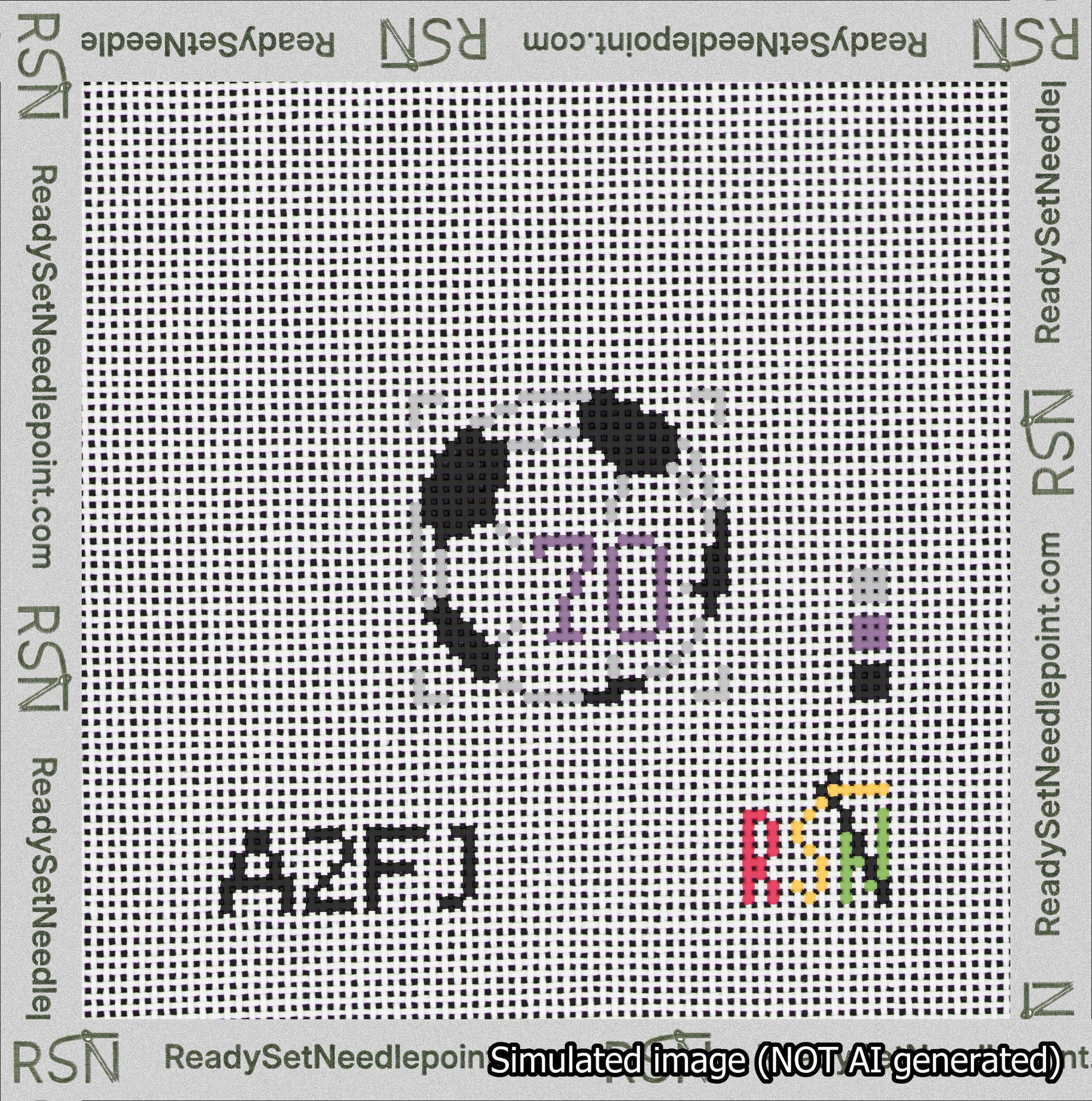 Soccer Ball Bag Charm Purple 50-99 Needlepoint Canvas Design