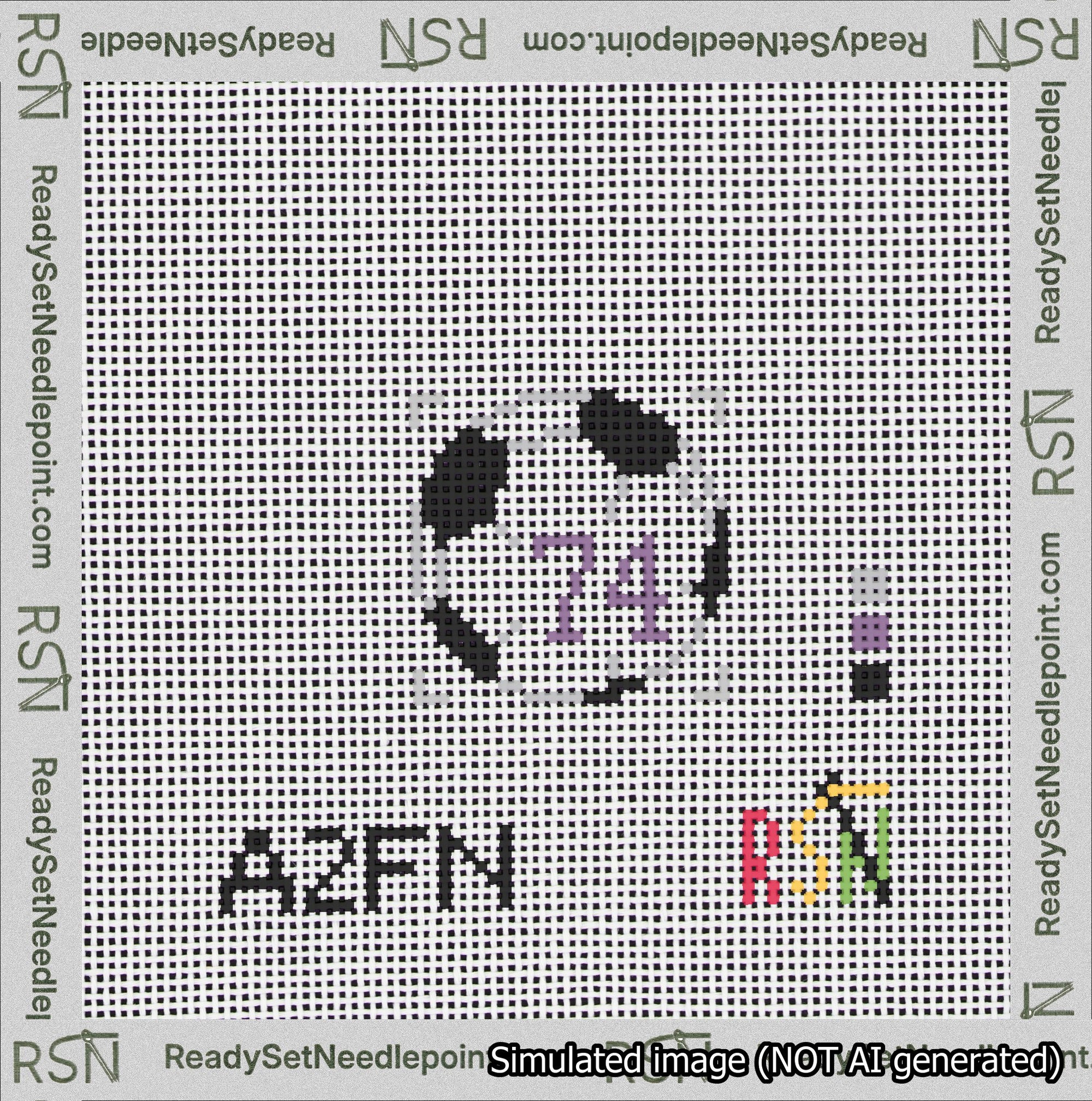 Soccer Ball Bag Charm Purple 50-99 Needlepoint Canvas Design